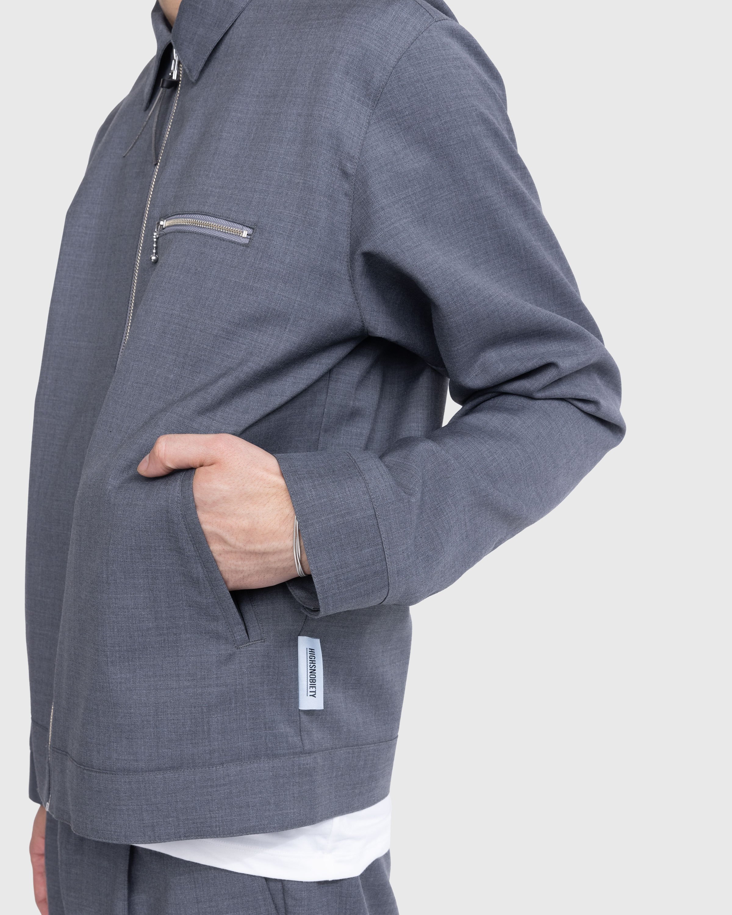 Highsnobiety - Tropical Wool Zip Jacket Grey - Clothing - Grey - Image 13