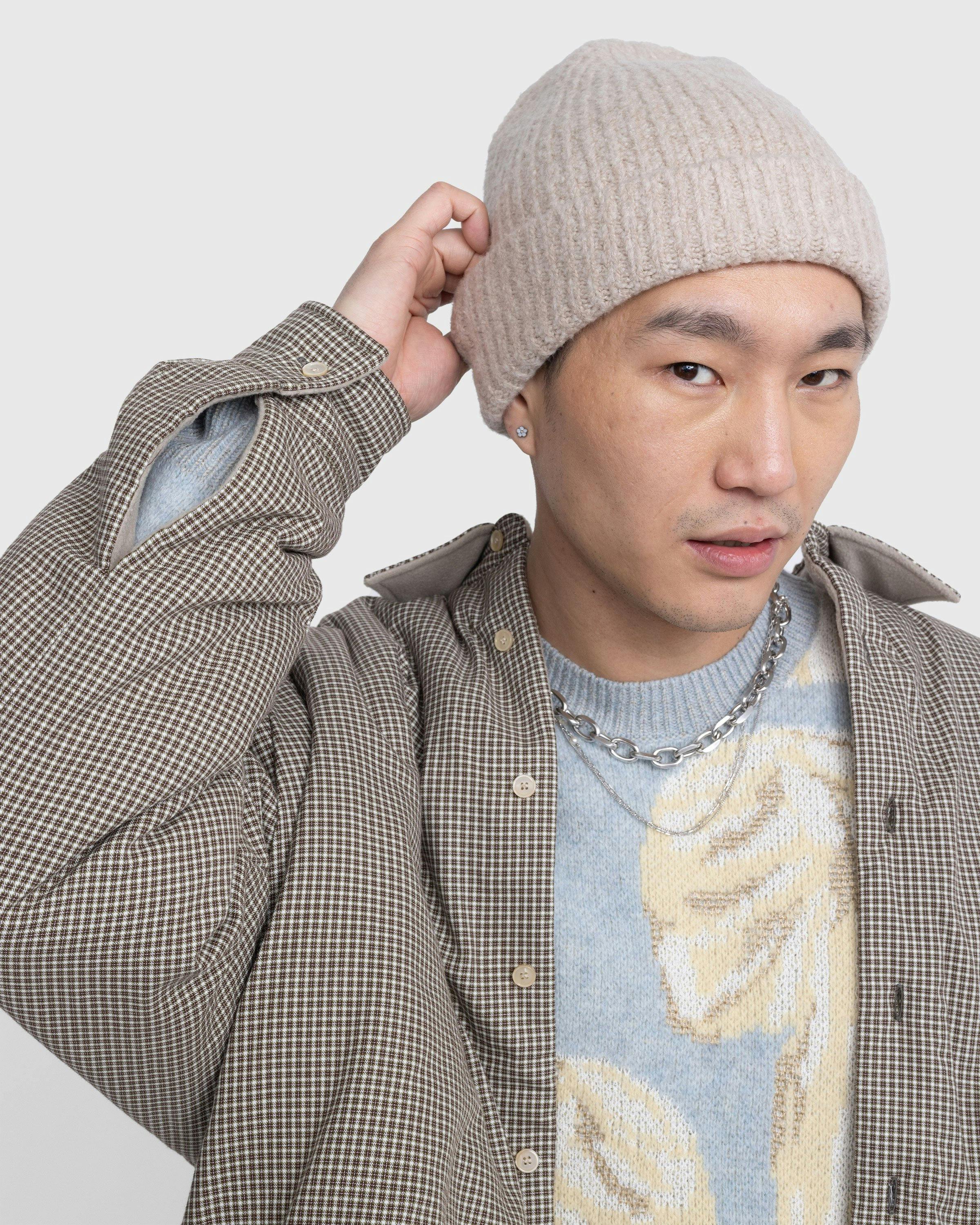 Acne Studios - Wool Blend Beanie Beige - Accessories - Beige - Image 4