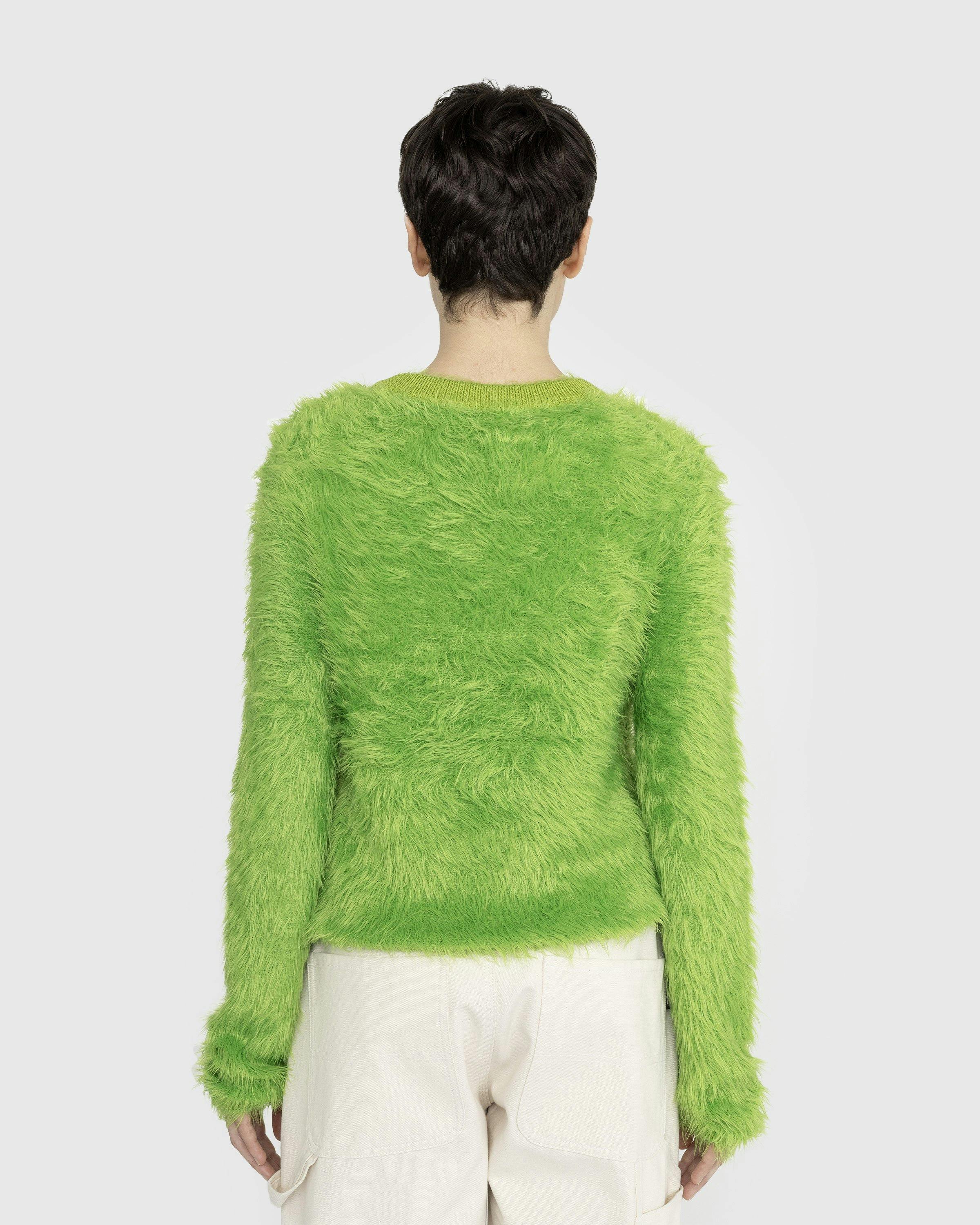 Acne Studios - Fluffy V-Neck Jumper - Clothing - Green - Image 3