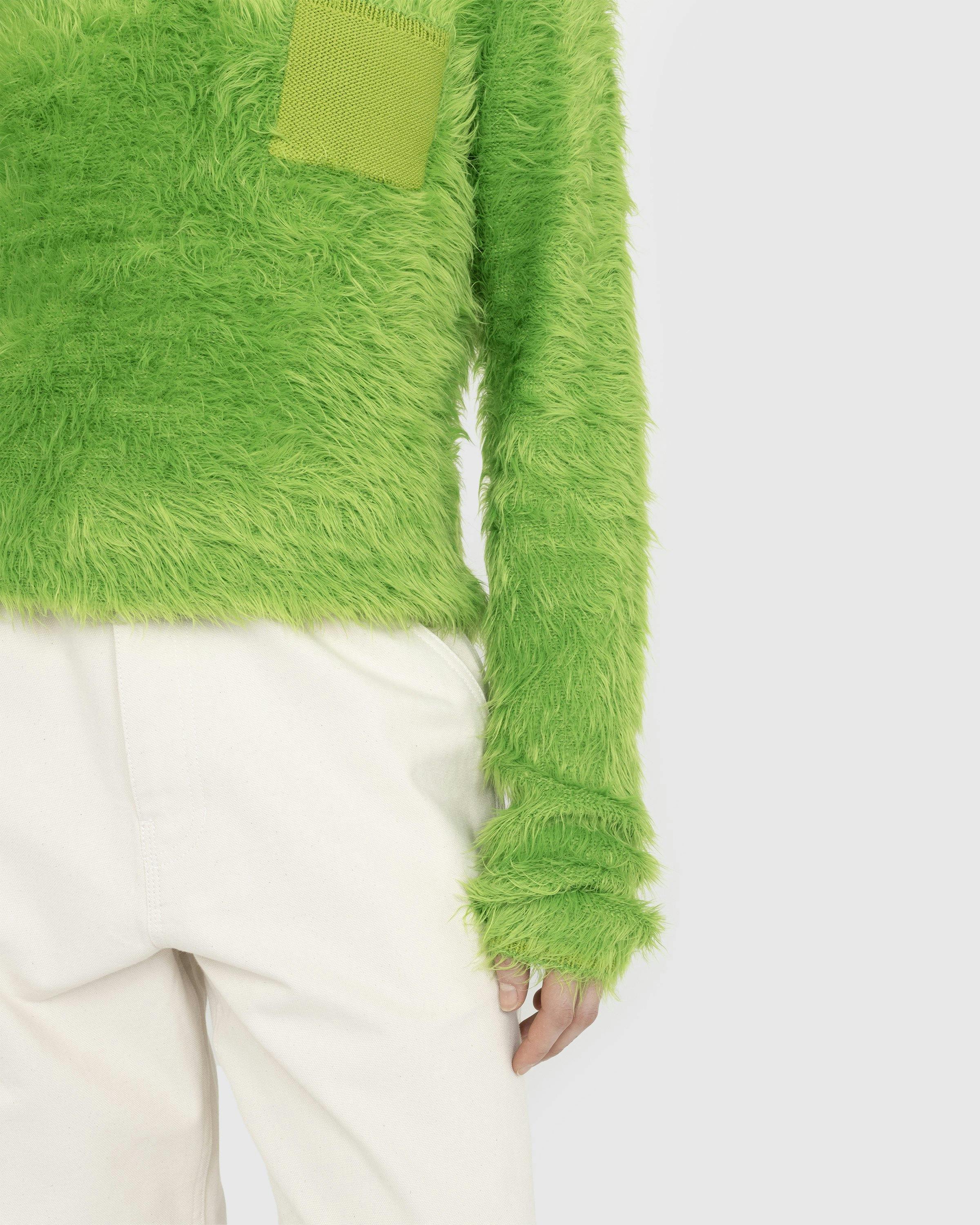 Acne Studios - Fluffy V-Neck Jumper - Clothing - Green - Image 6