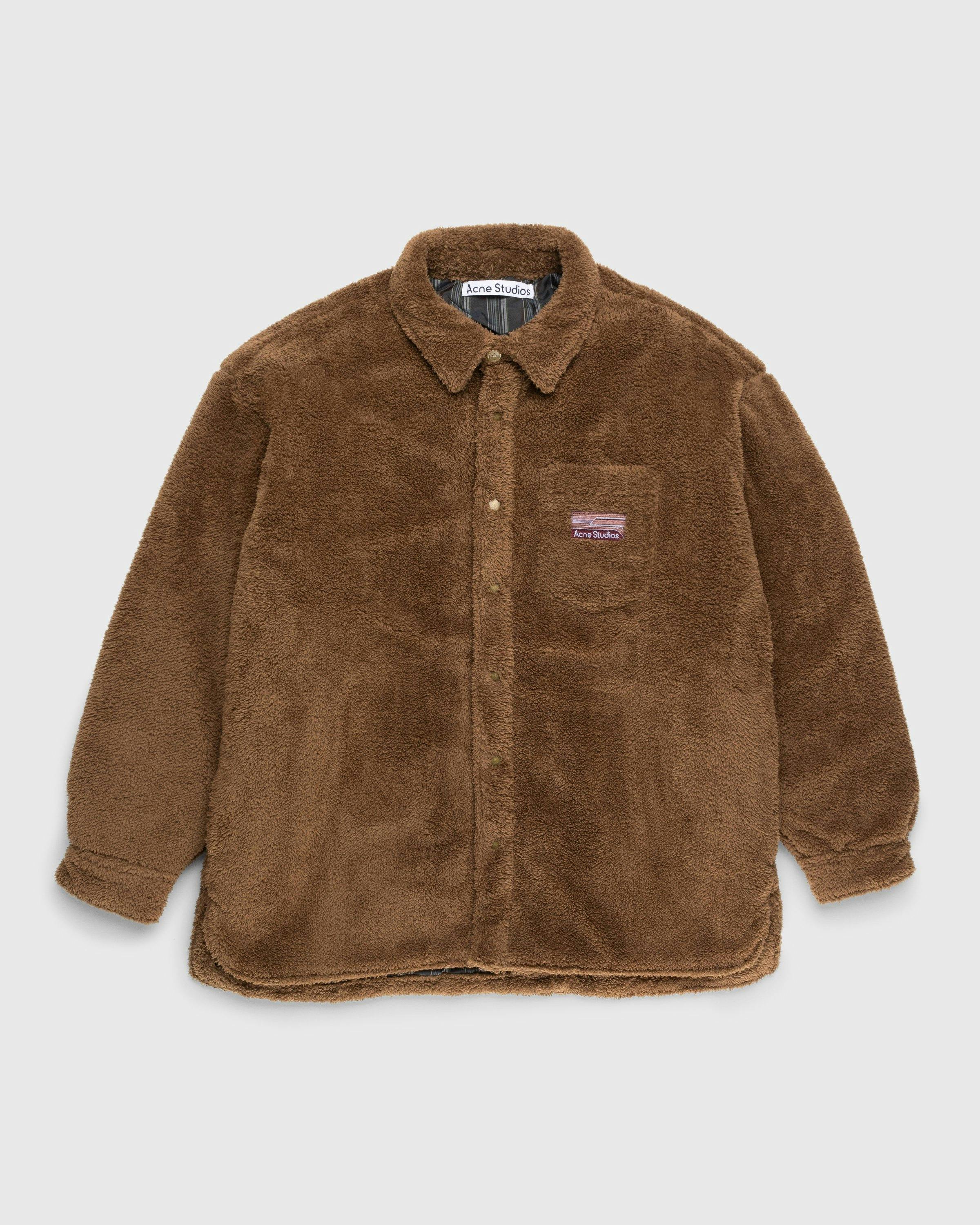 Acne Studios - Soft Teddy Overshirt Hazel Beige - Clothing - Brown - Image 1