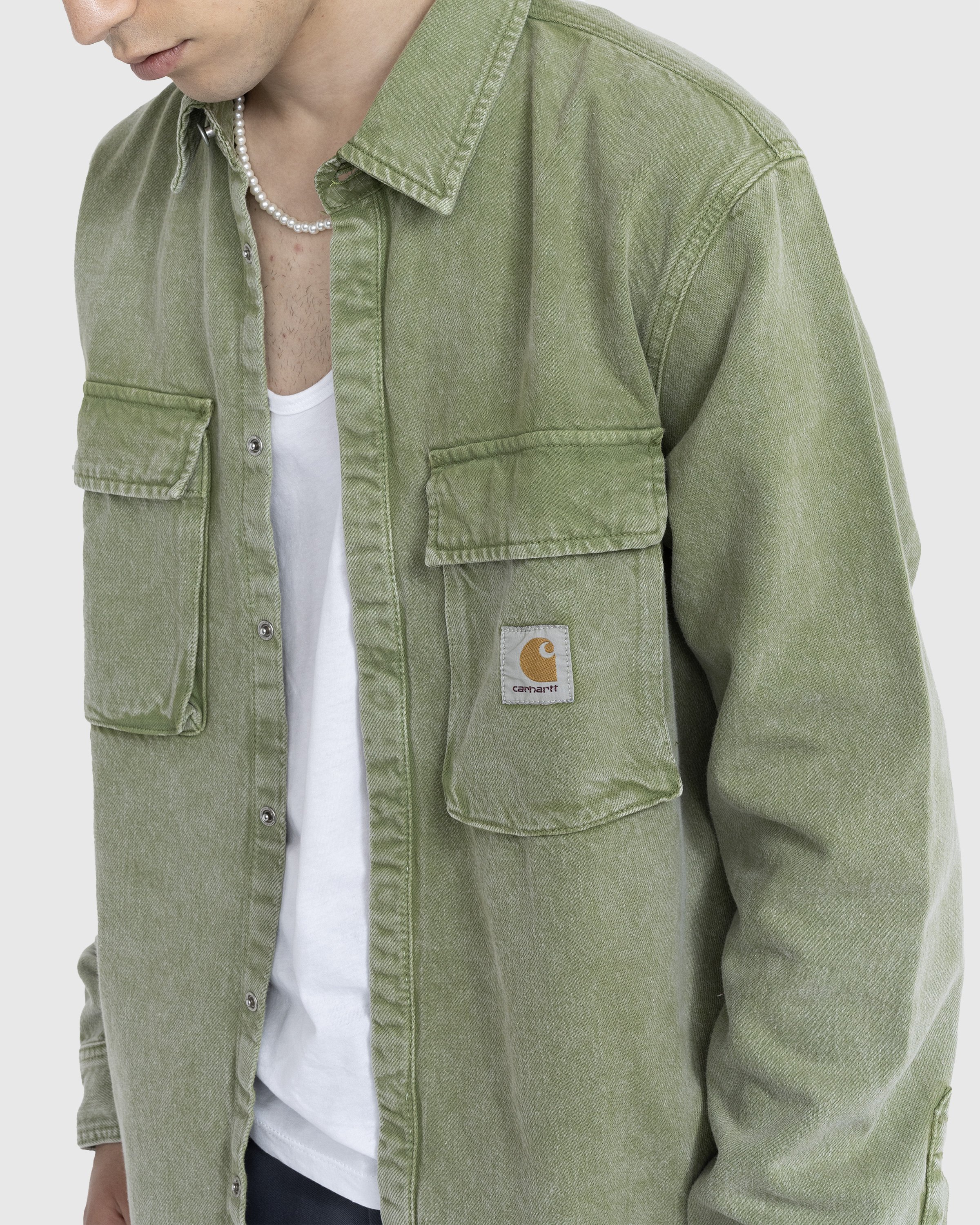 Carhartt WIP - Monterey Shirt Jacket Worn-Washed Kiwi Green - Clothing - Green - Image 4