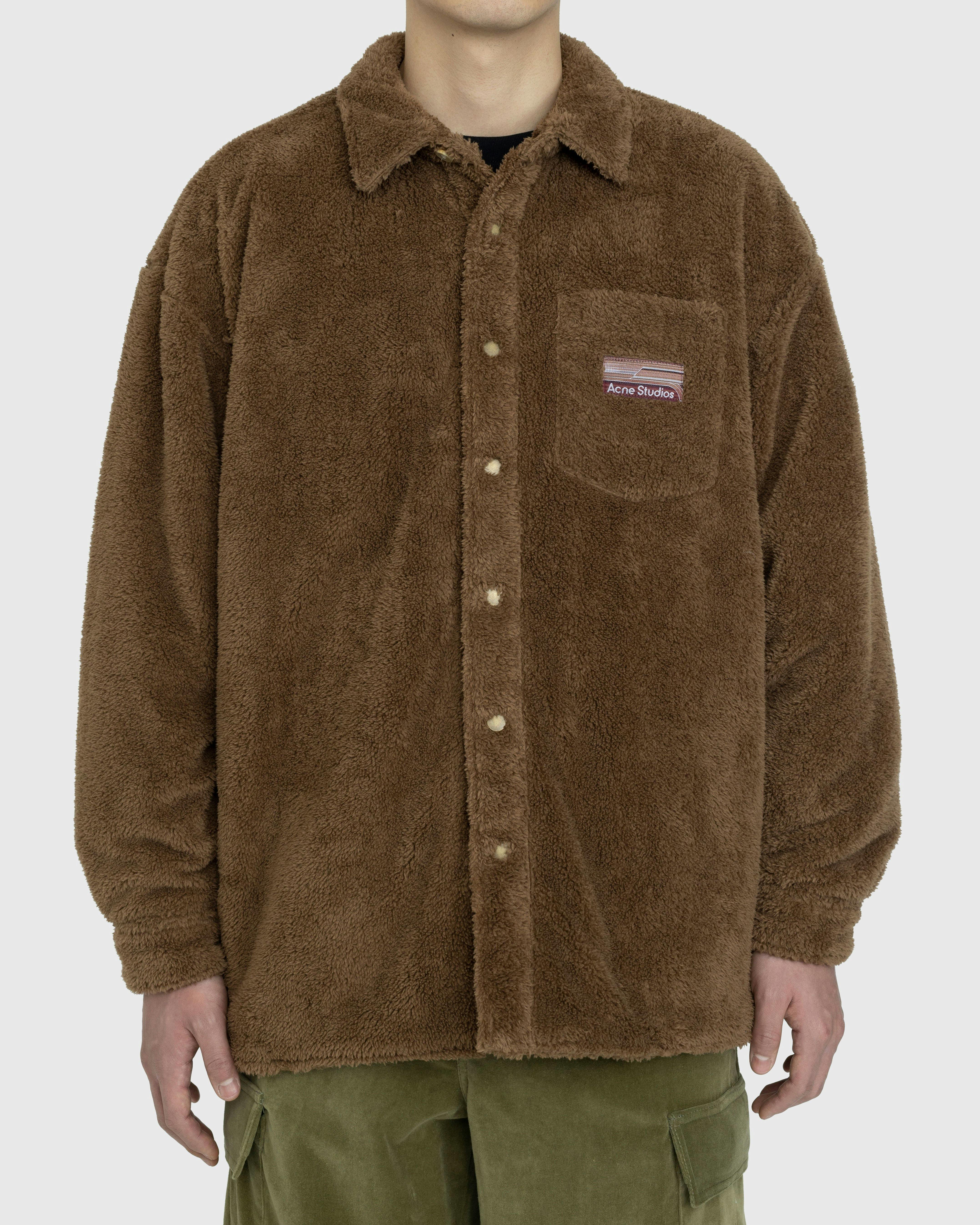 Acne Studios - Soft Teddy Overshirt Hazel Beige - Clothing - Brown - Image 4