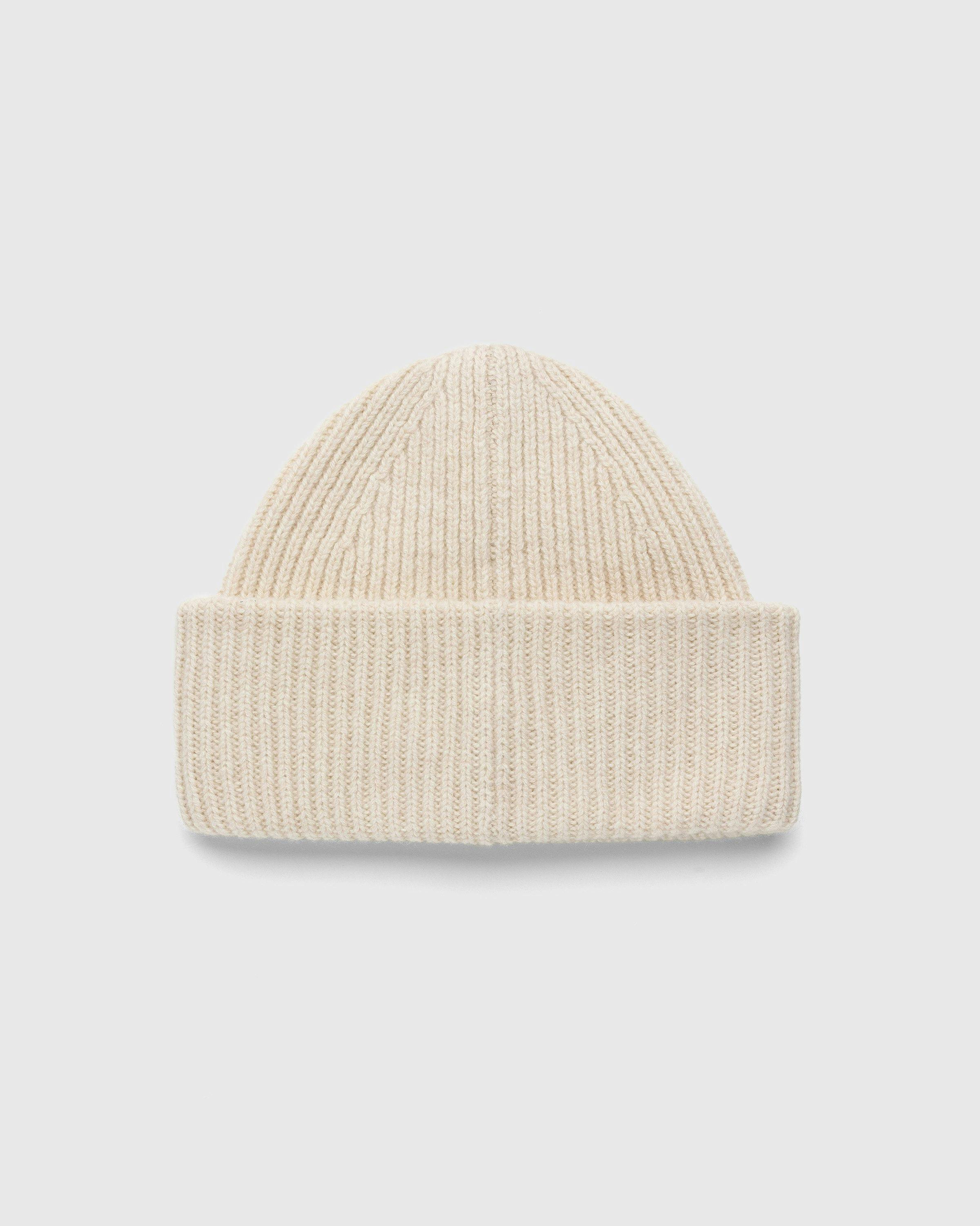 Acne Studios - Small Face Logo Beanie Beige - Accessories - Beige - Image 2