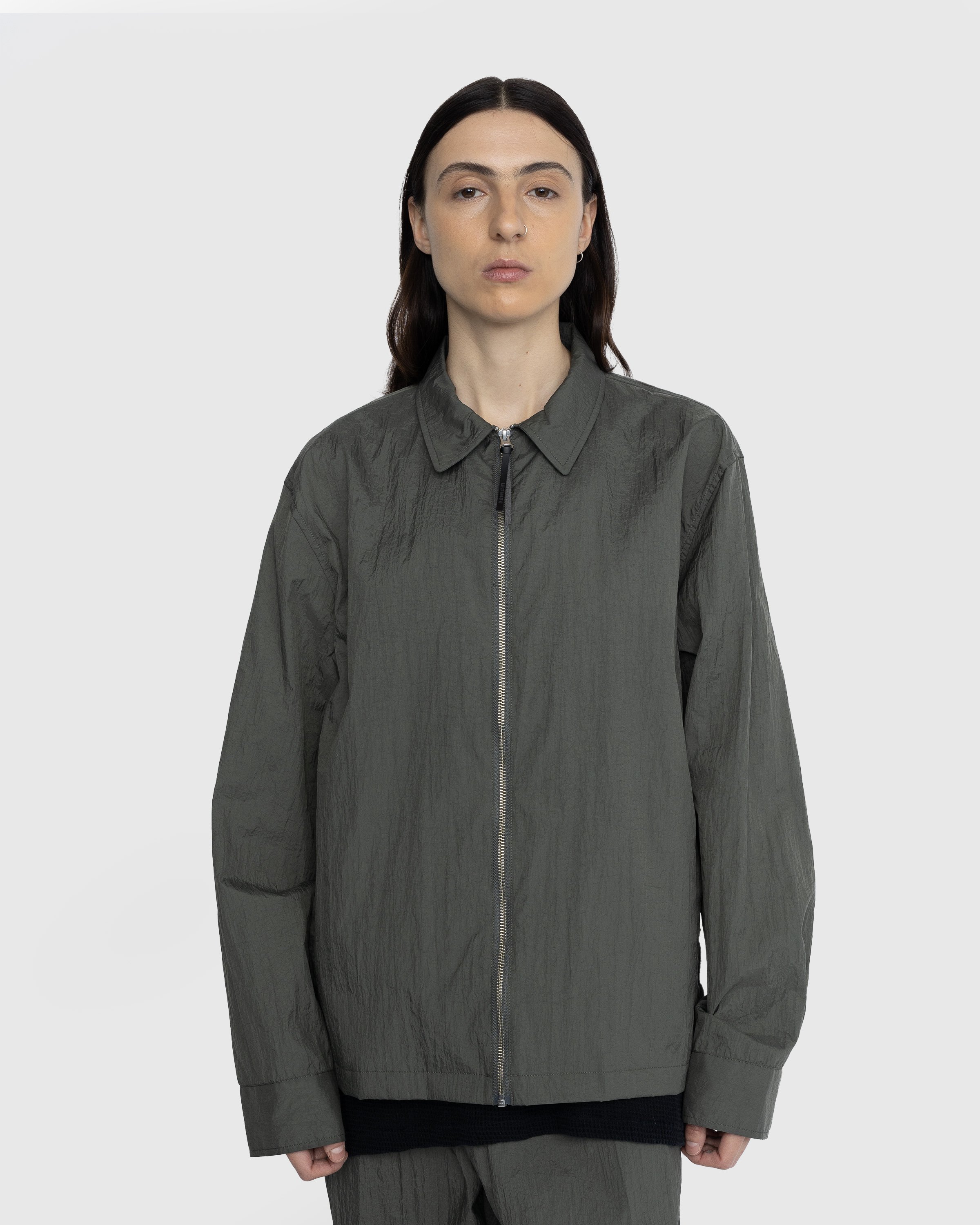 Highsnobiety - Texture Nylon Zipper Shirt Jacket Grey - Clothing - Grey - Image 2