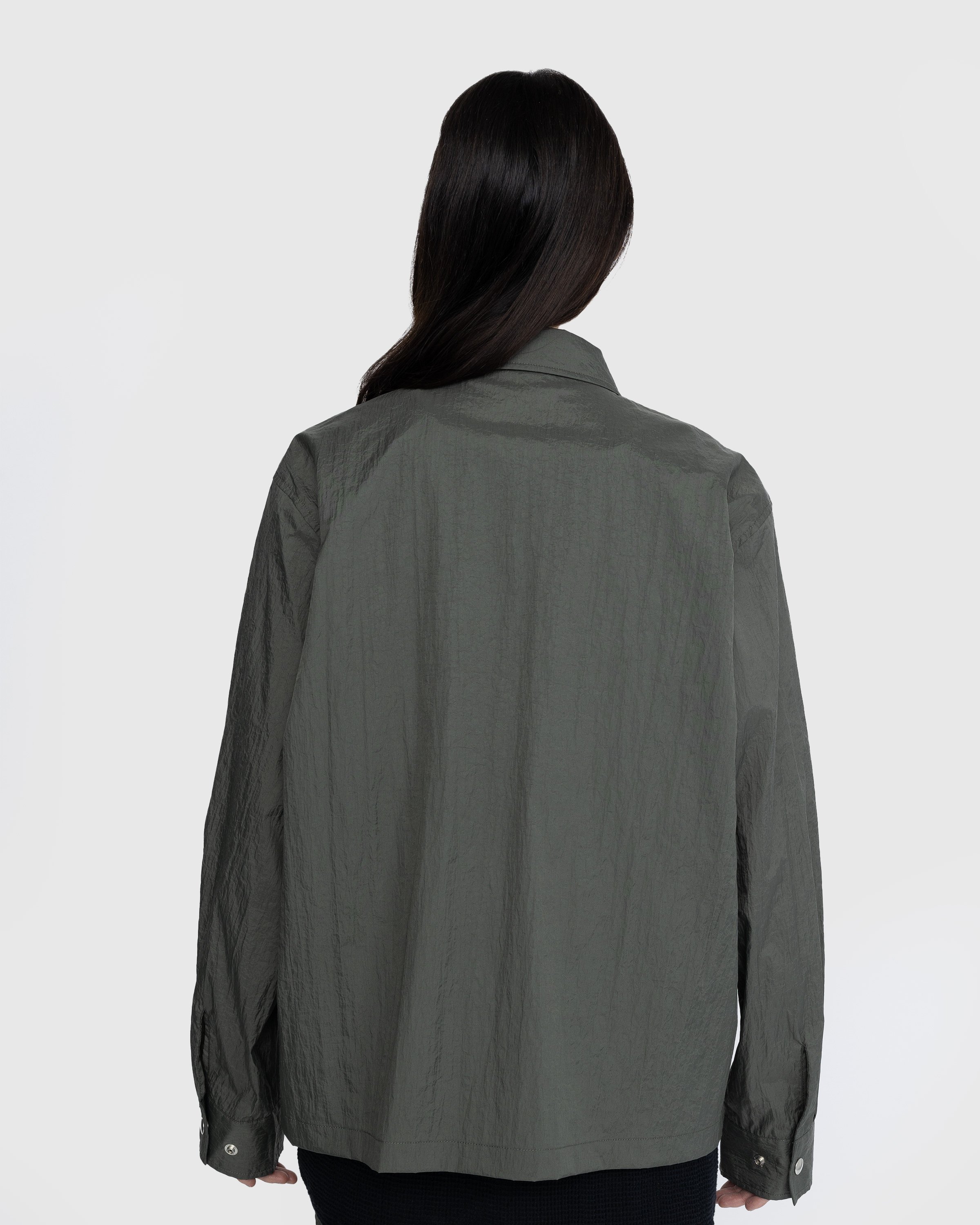 Highsnobiety - Texture Nylon Zipper Shirt Jacket Grey - Clothing - Grey - Image 3