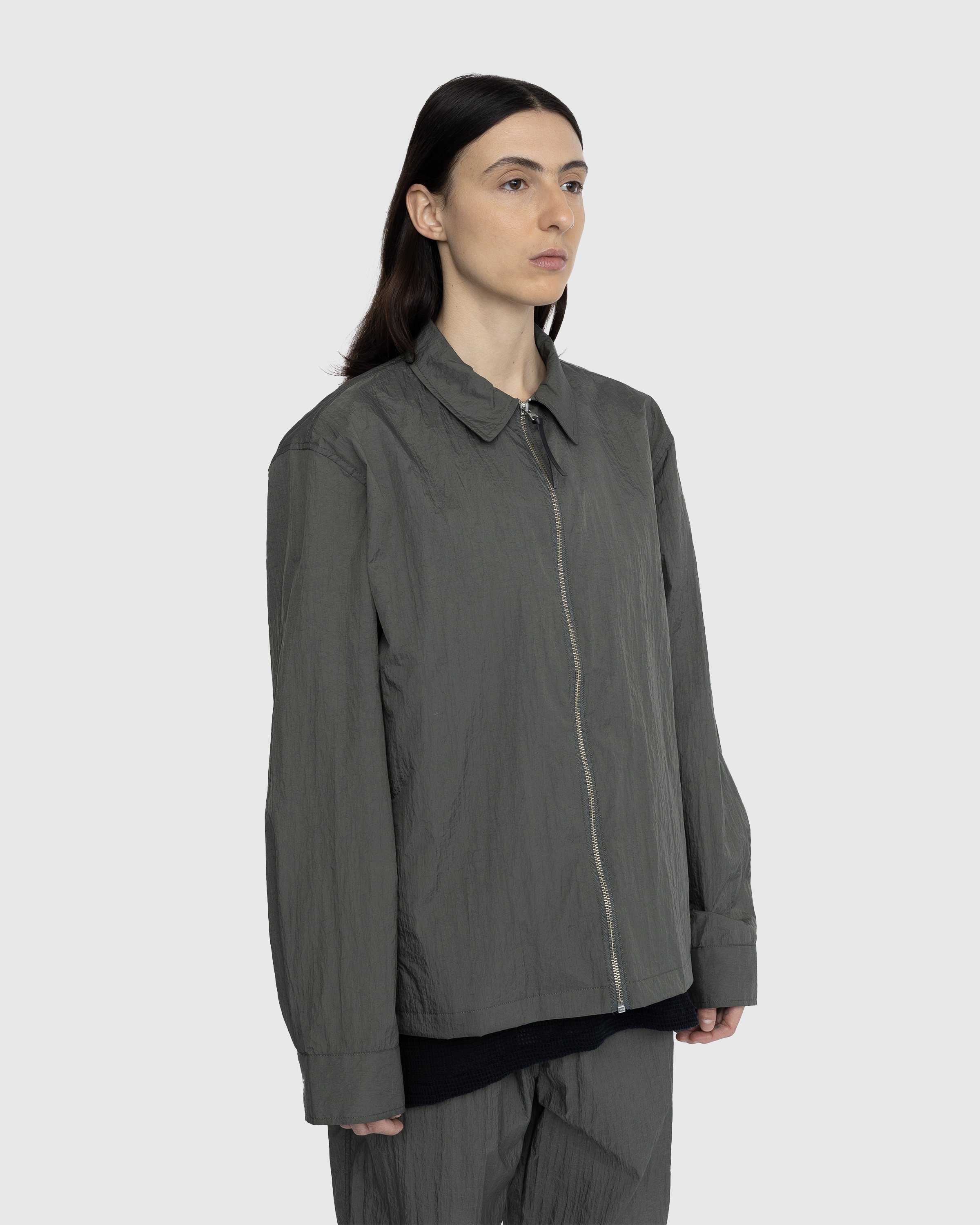 Highsnobiety - Texture Nylon Zipper Shirt Jacket Grey - Clothing - Grey - Image 4