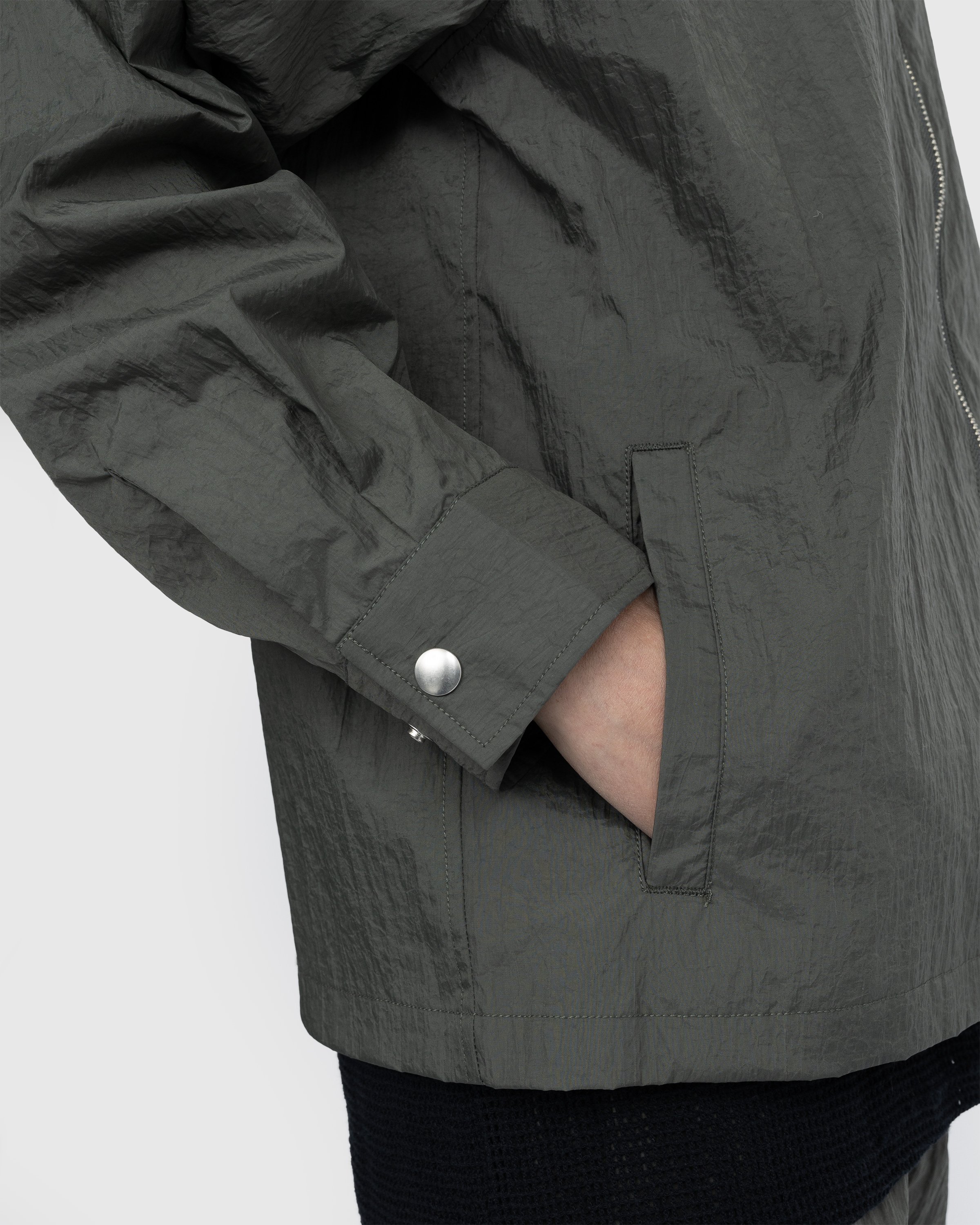 Highsnobiety - Texture Nylon Zipper Shirt Jacket Grey - Clothing - Grey - Image 5