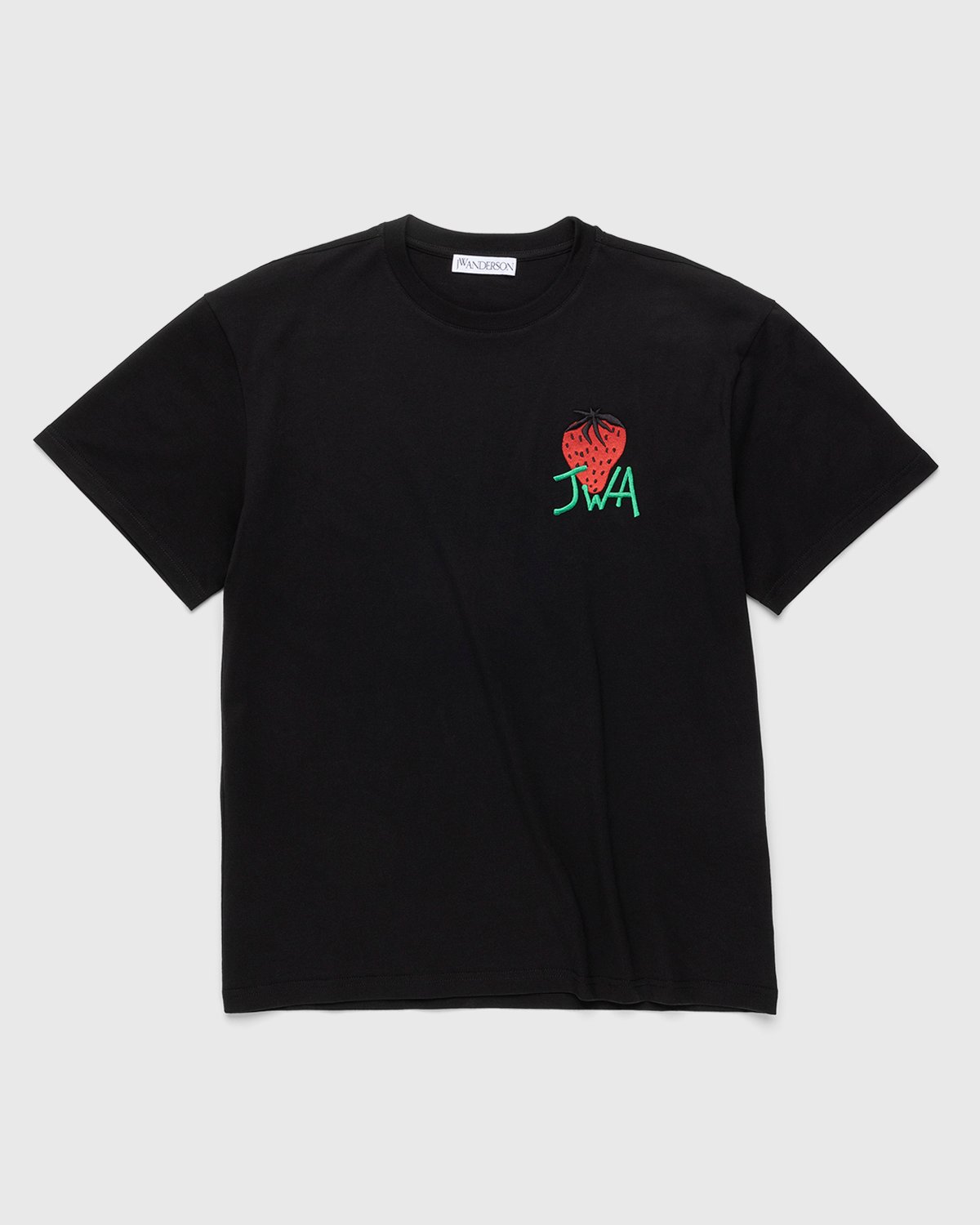 J.W. Anderson - Embroidered Strawberry JWA T-Shirt Black - Clothing - Black - Image 1