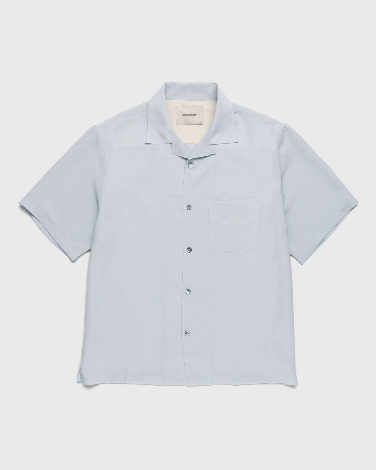 Highsnobiety - Rayon Short-Sleeve Shirt Sky Blue Cream - Clothing - Blue - Image 1