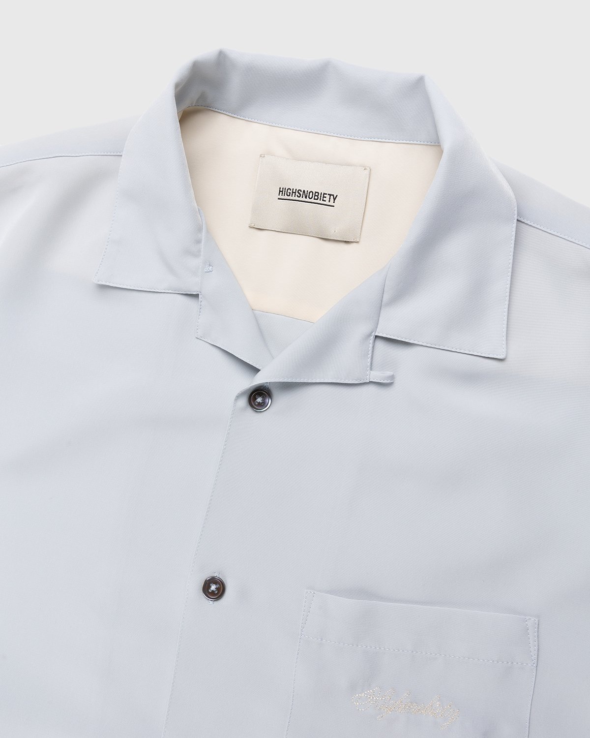 Highsnobiety - Rayon Short-Sleeve Shirt Sky Blue Cream - Clothing - Blue - Image 4