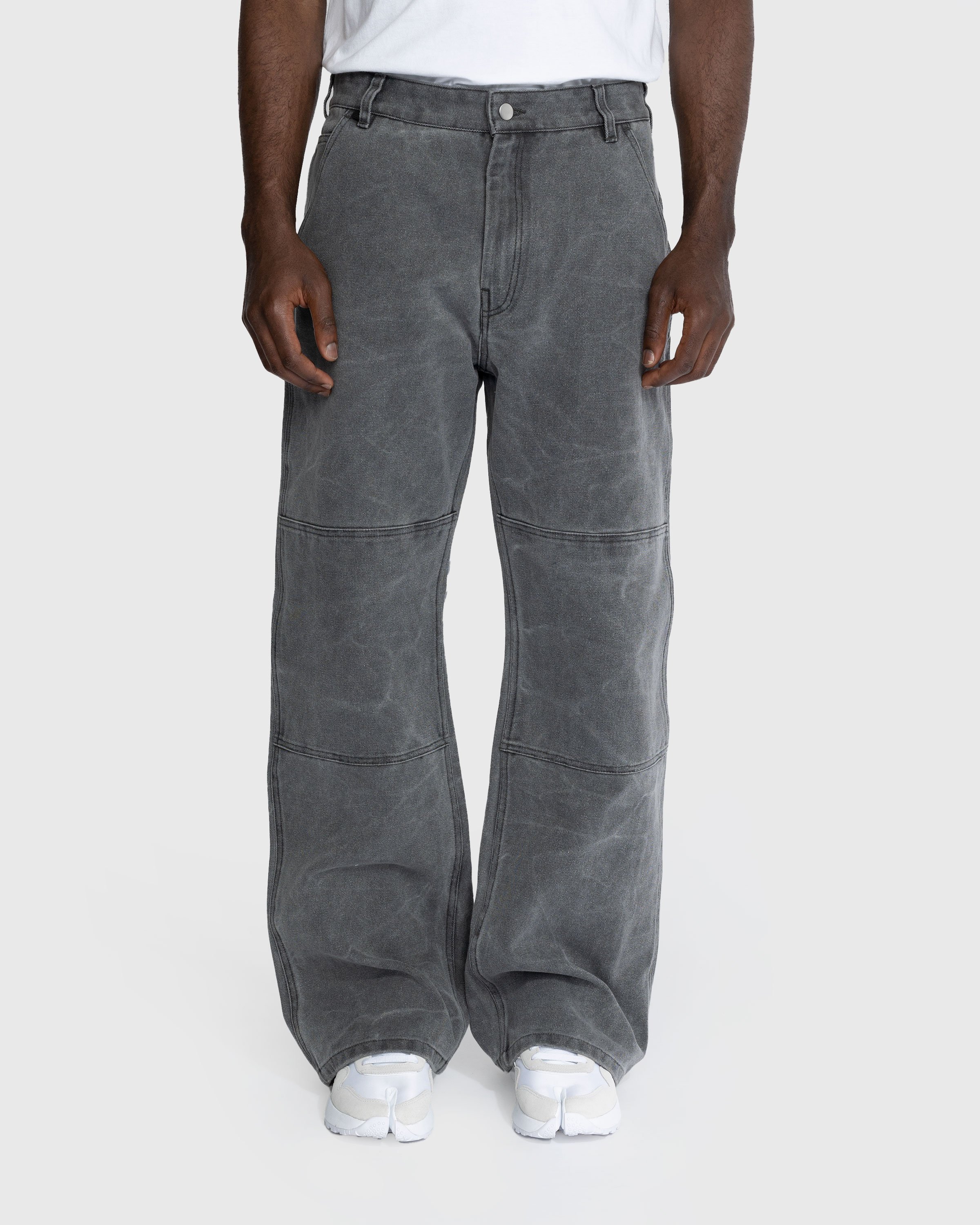 Acne Studios - Cotton Canvas Trousers Grey - Clothing - Grey - Image 2