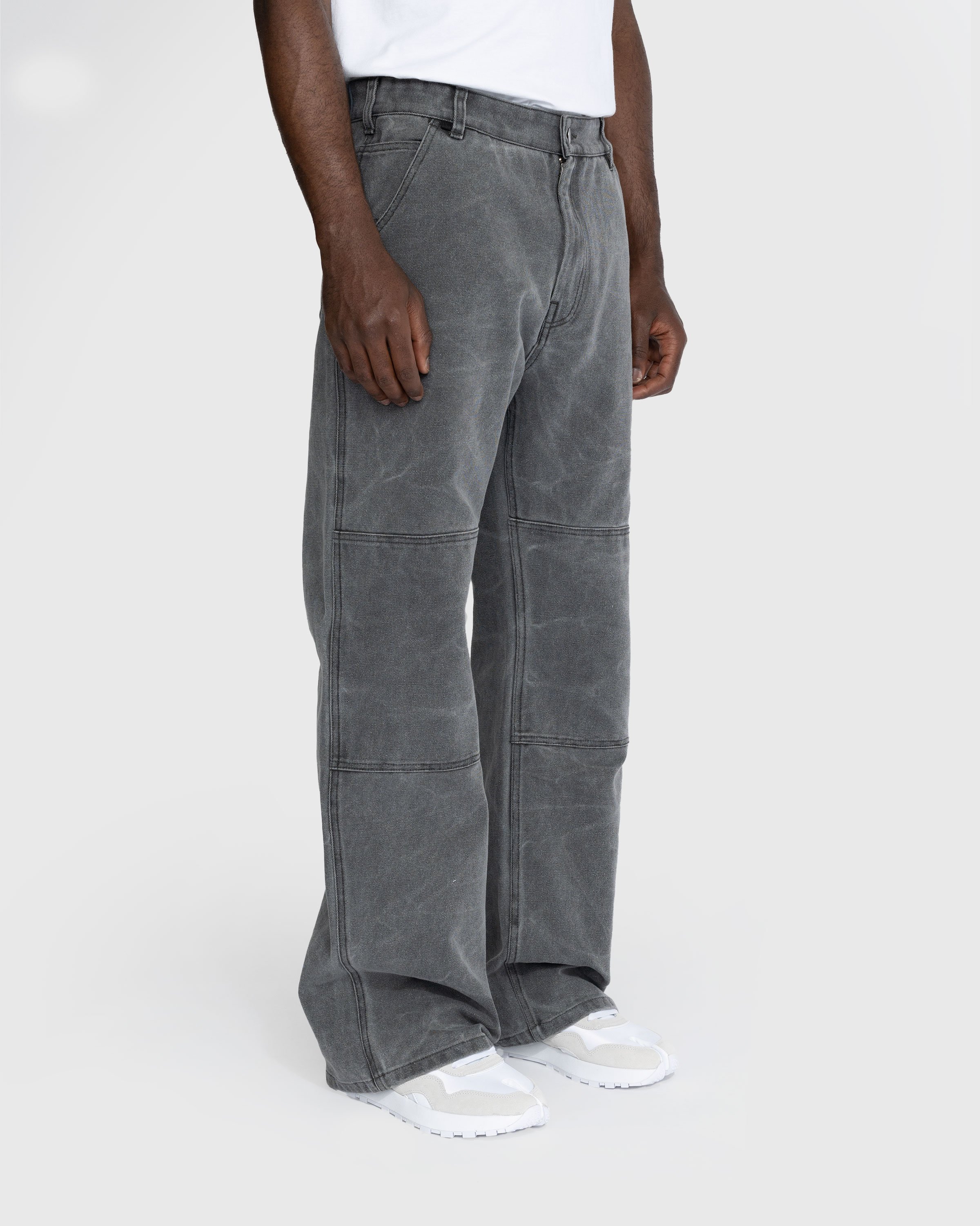 Acne Studios - Cotton Canvas Trousers Grey - Clothing - Grey - Image 4