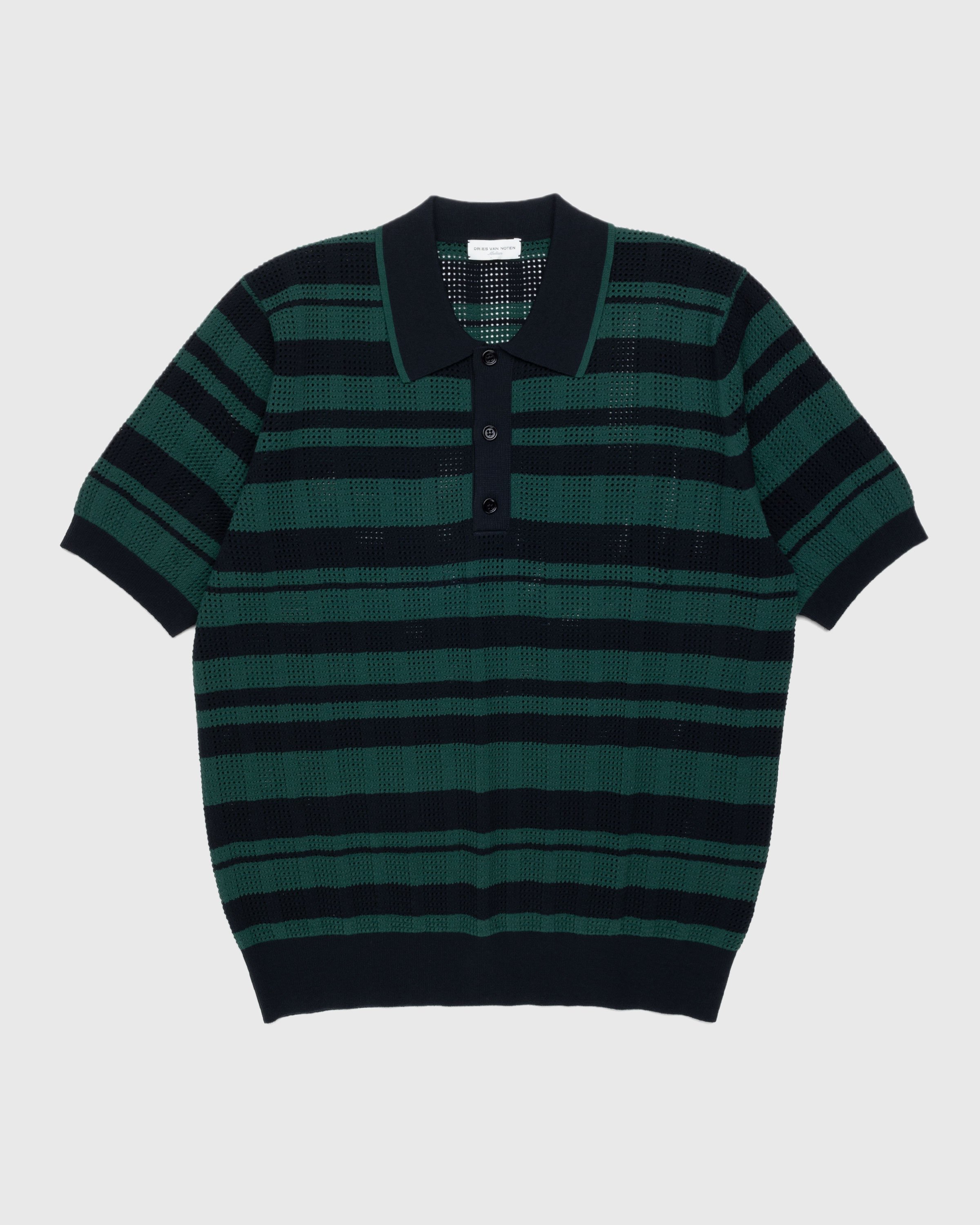 Dries van Noten - Mirko Striped Polo Shirt Black - Clothing - Black - Image 1