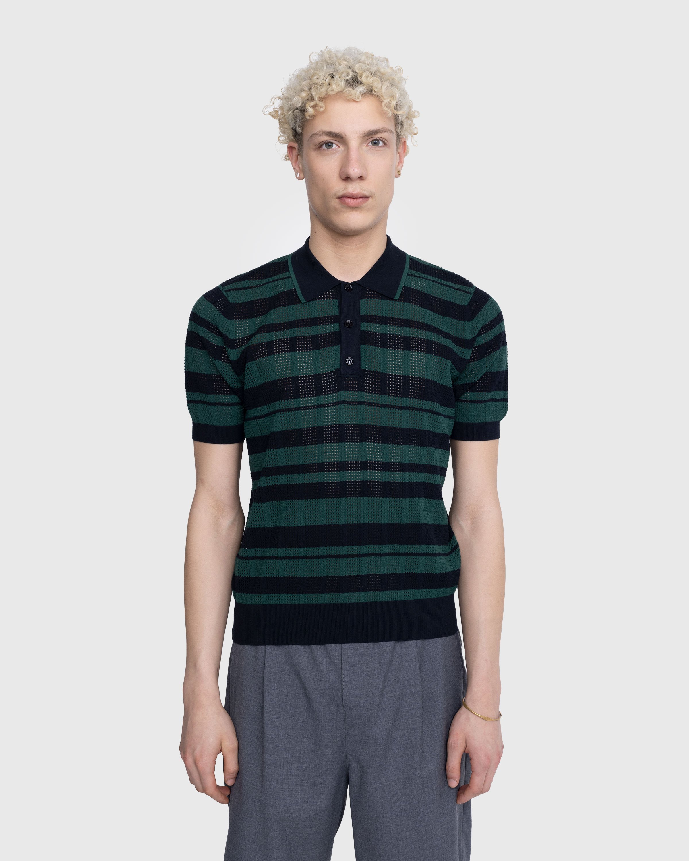 Dries van Noten - Mirko Striped Polo Shirt Black - Clothing - Black - Image 2