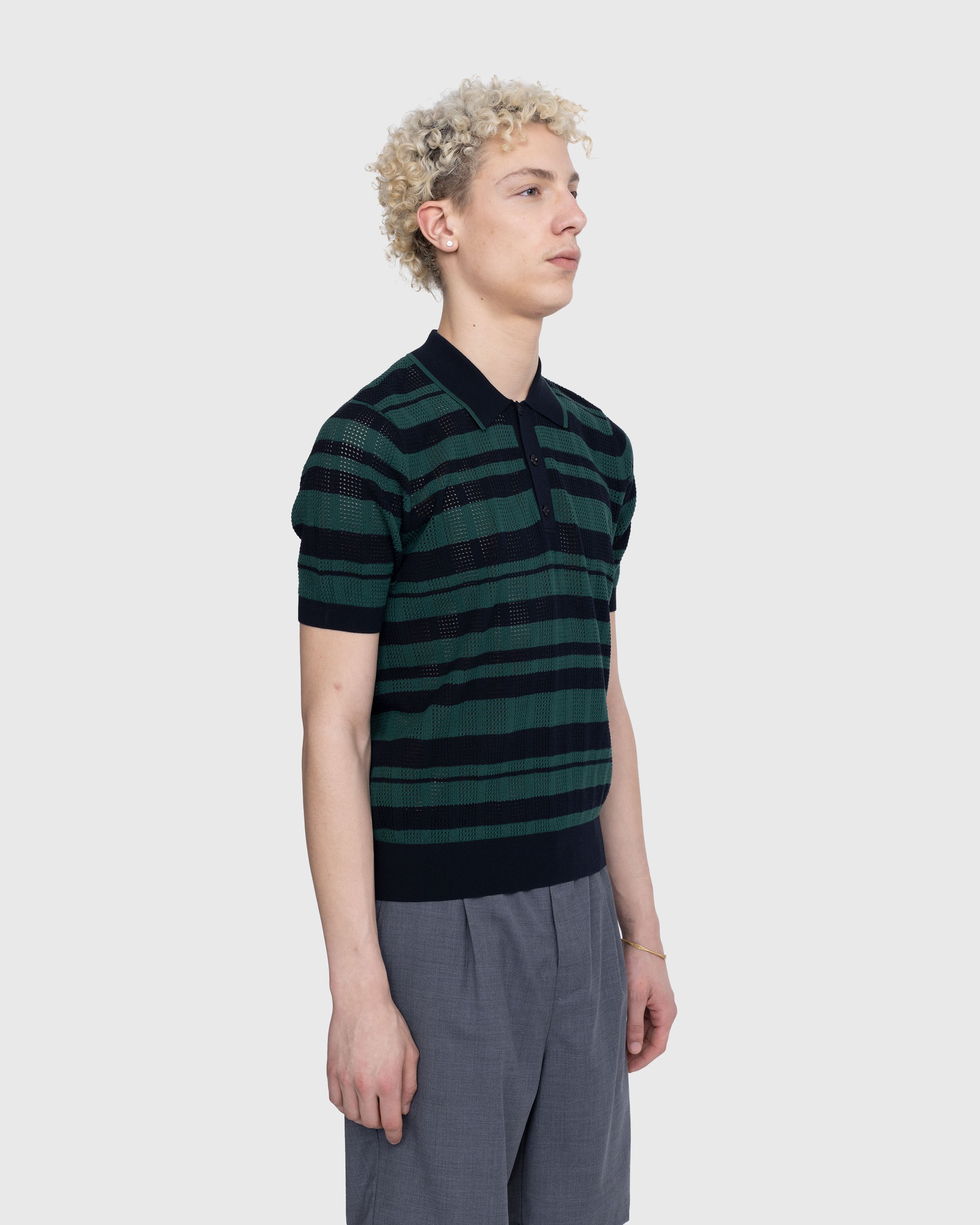 Dries van Noten - Mirko Striped Polo Shirt Black - Clothing - Black - Image 4