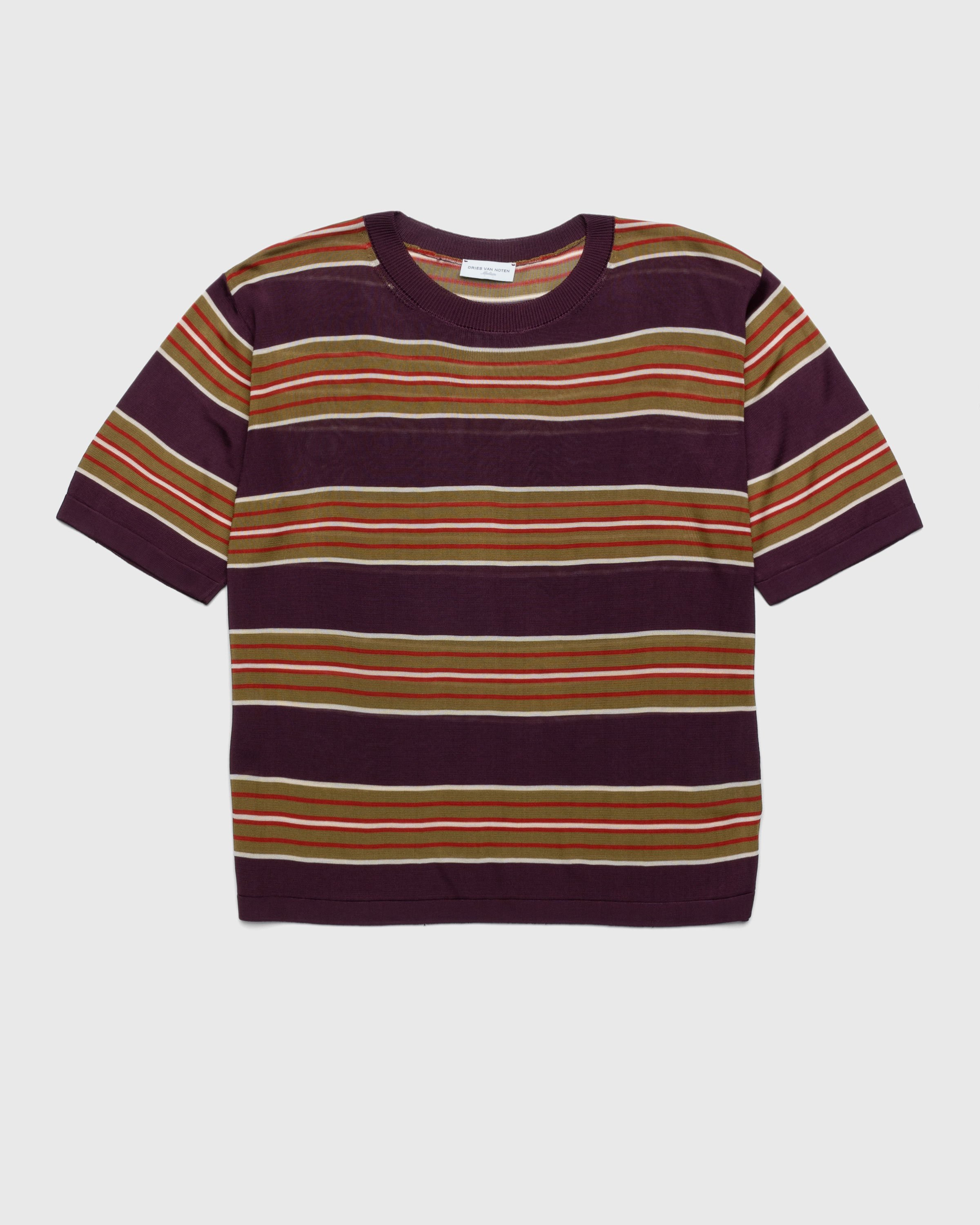 Dries van Noten - Mias Knit T-Shirt Burgundy - Clothing - Red - Image 1