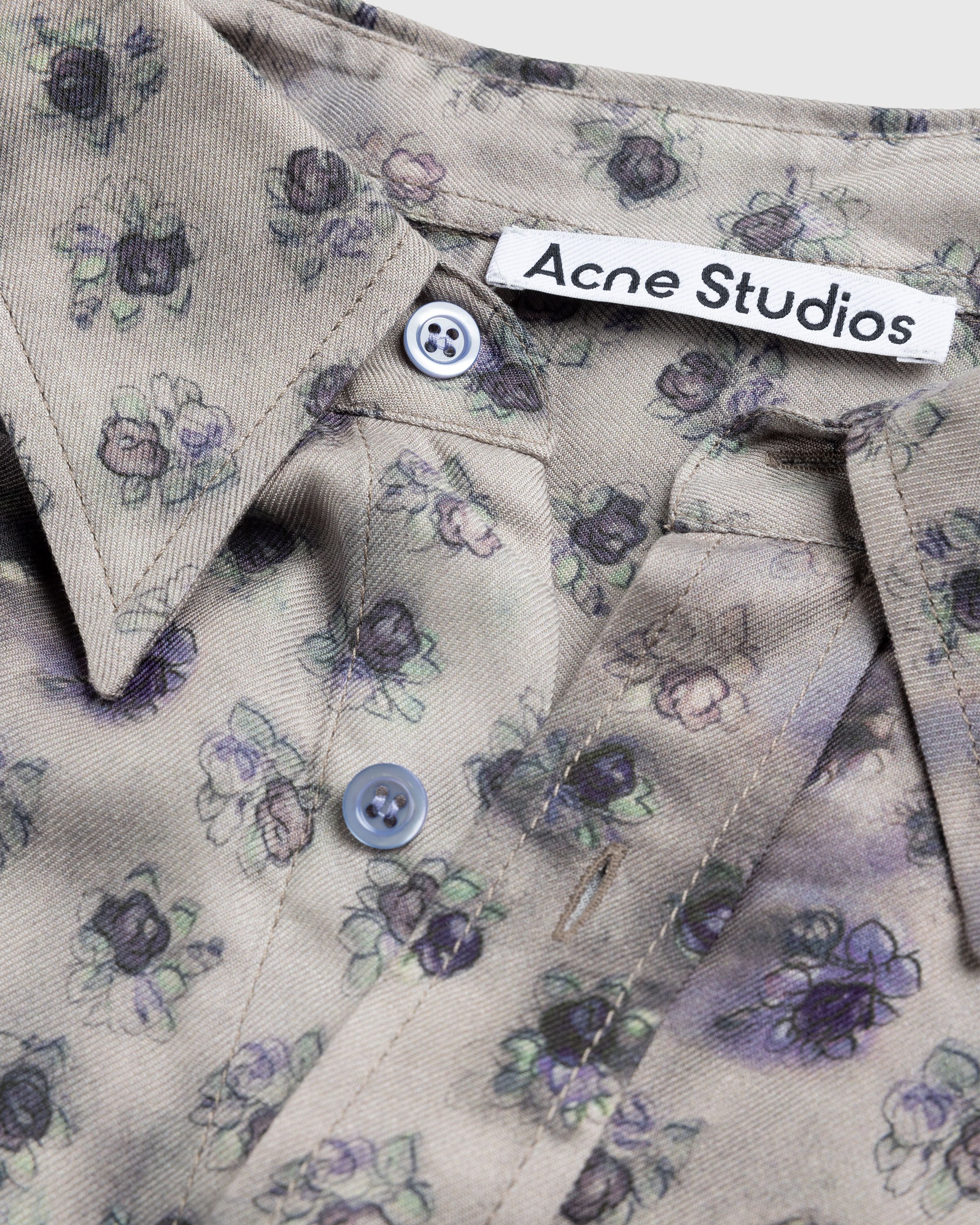 Acne Studios - Short-Sleeve Button-Up Shirt Grey - Clothing - Grey - Image 2
