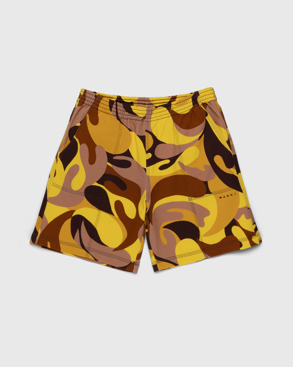 Marni - 50s Camo Brushed Bermuda Shorts Acid - Clothing - Yellow - Image 1