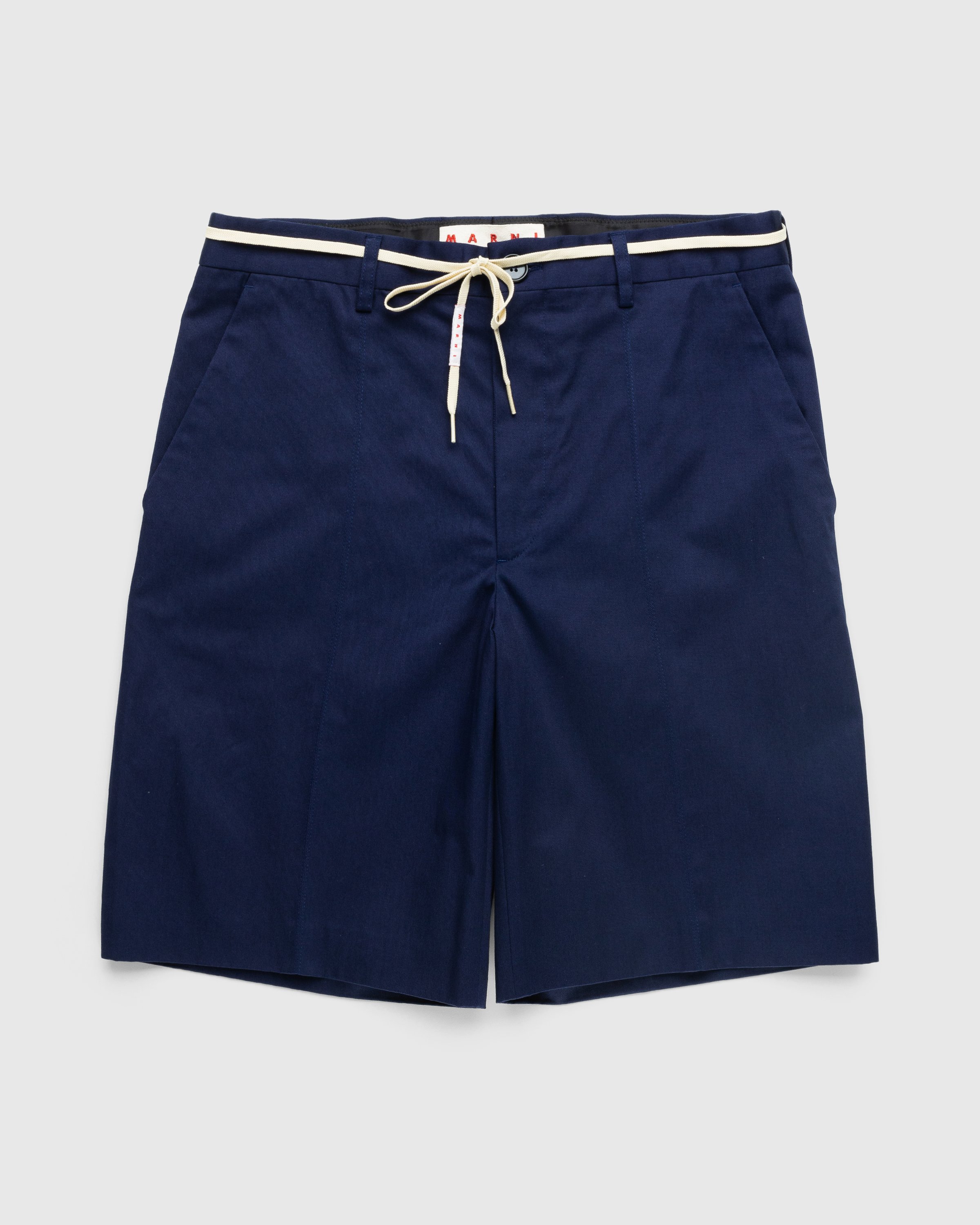 Marni - Drawstring Chino Shorts Ink Blue - Clothing - Blue - Image 1