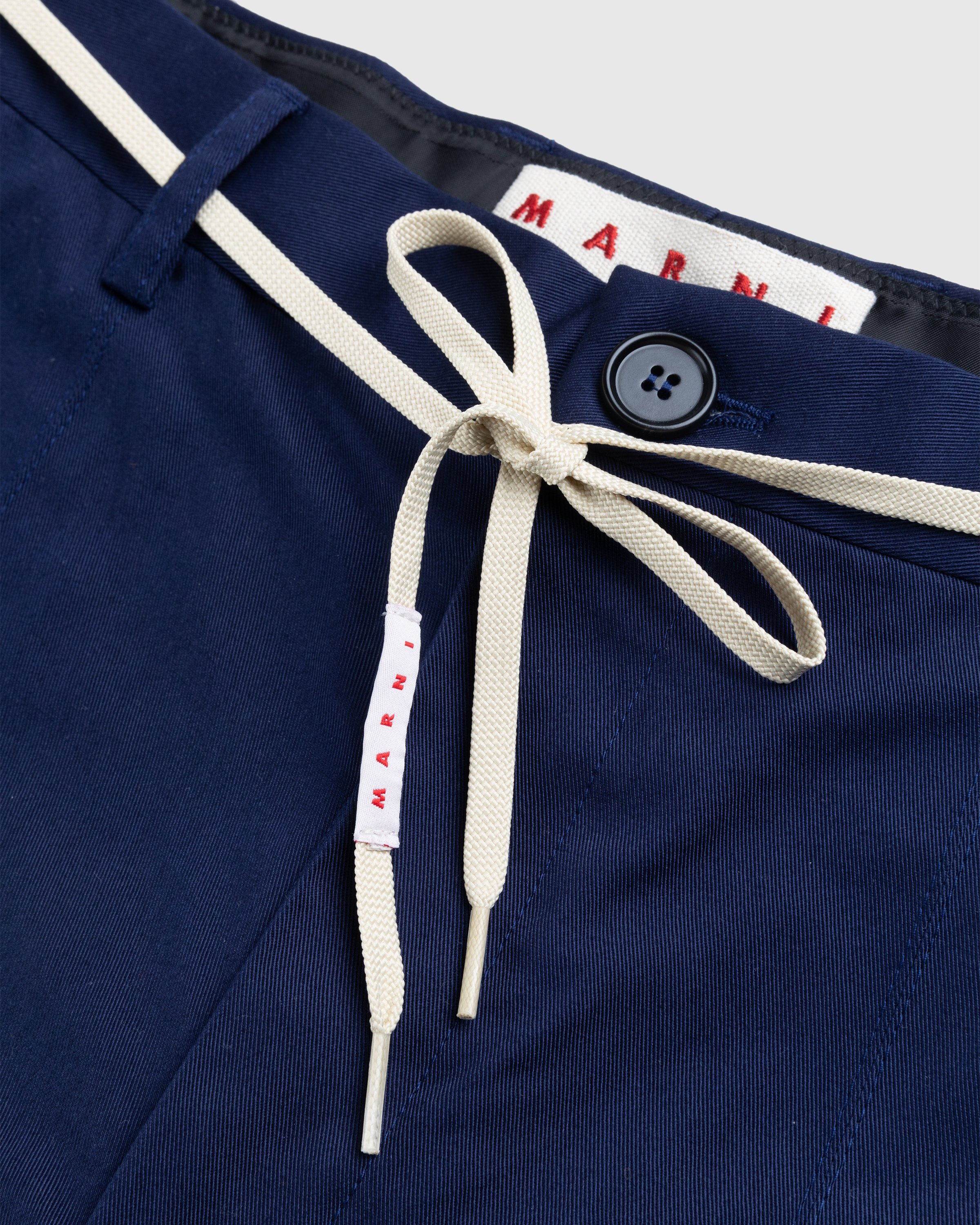Marni - Drawstring Chino Shorts Ink Blue - Clothing - Blue - Image 4