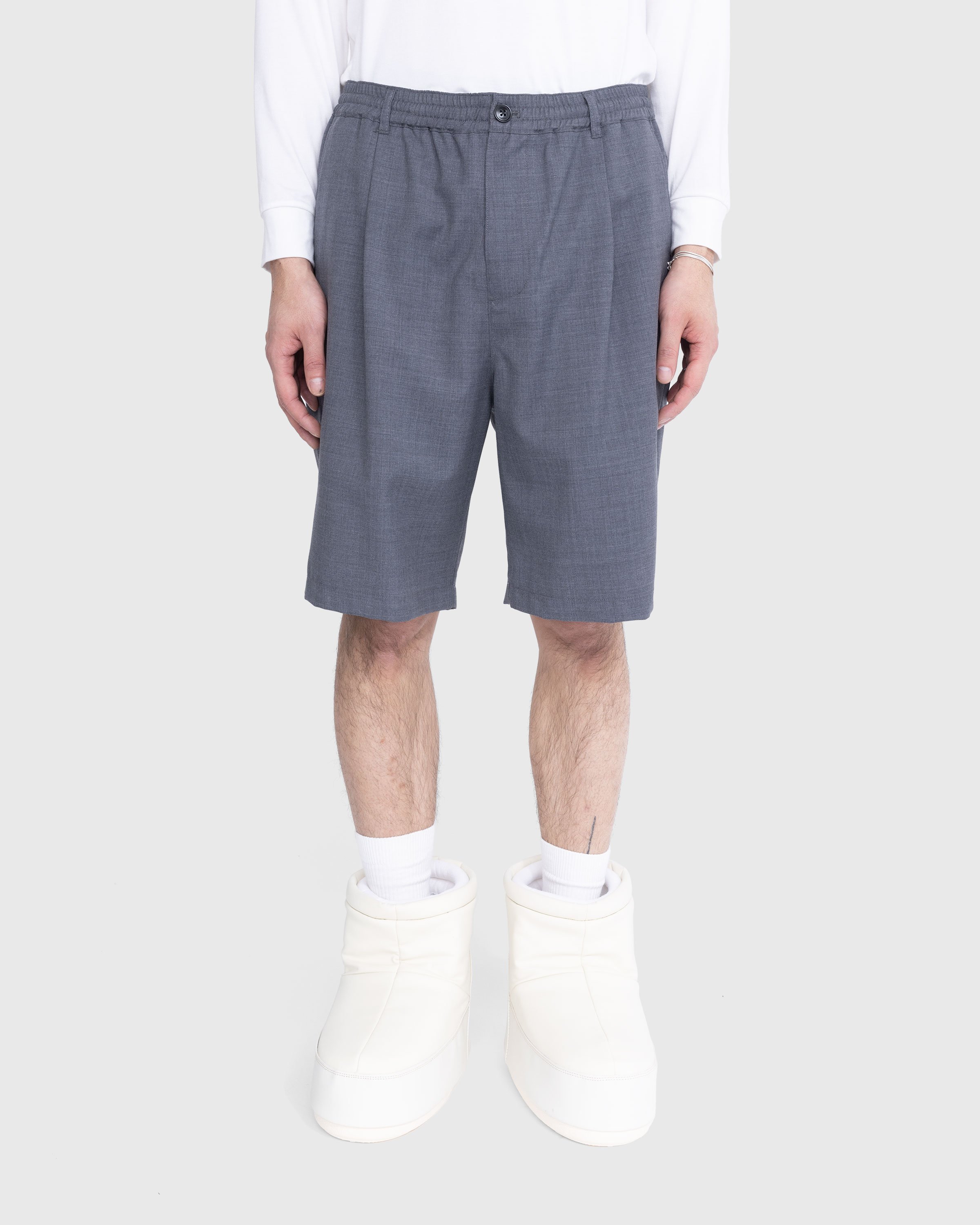 Highsnobiety - Tropical Wool Elastic Shorts Grey - Clothing - Grey - Image 4
