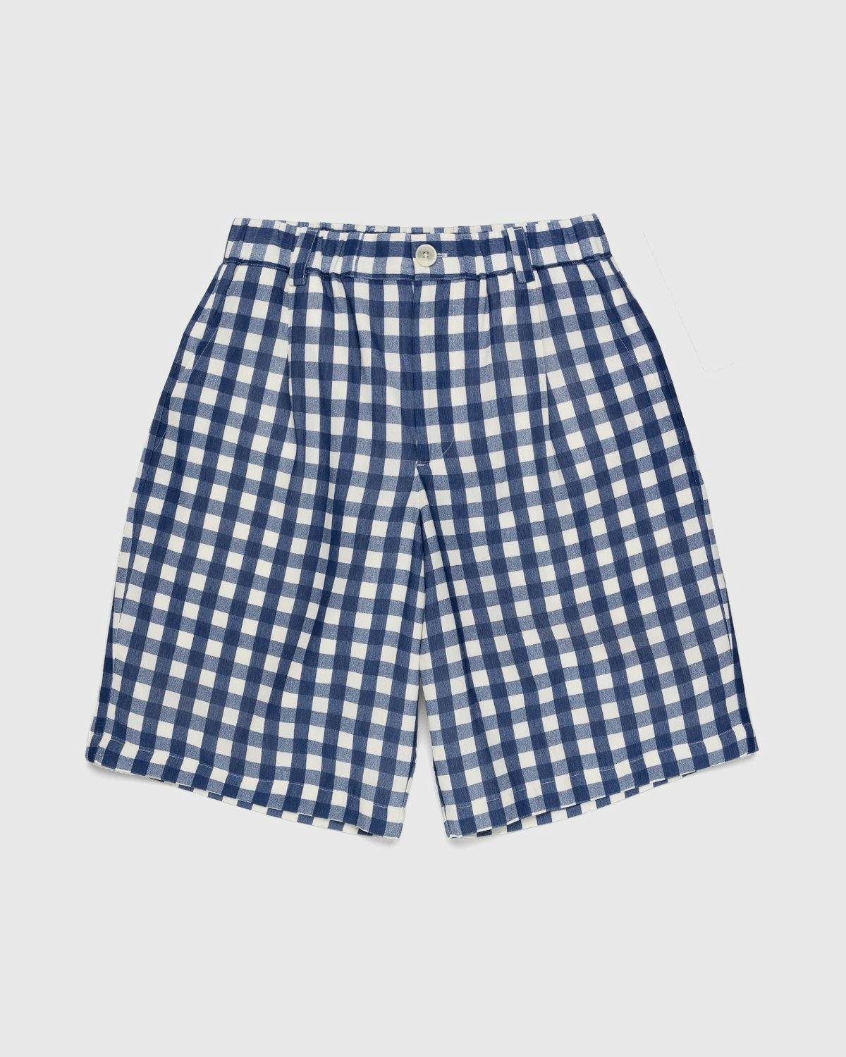 JACQUEMUS - Le Short Gelati Navy Checks - Clothing - Blue - Image 1