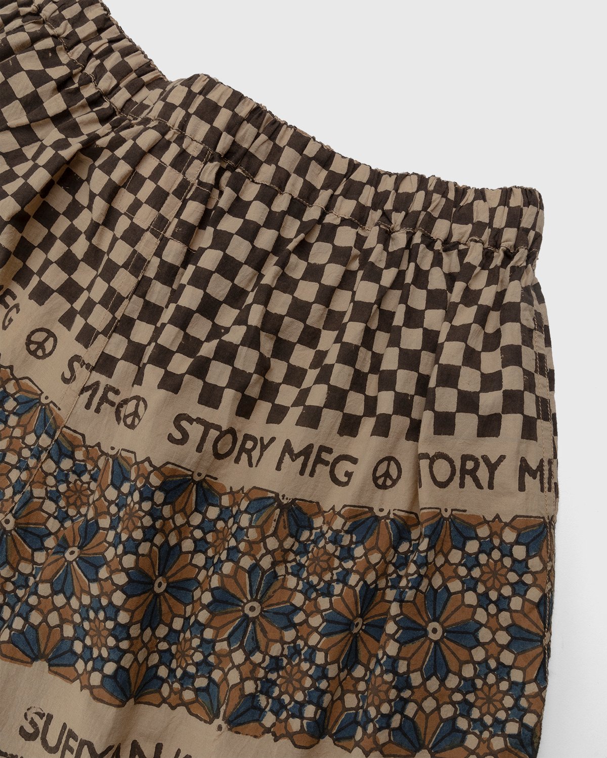 Story mfg. - Bridge Shorts Checker Bootleg Block Brown - Clothing - Brown - Image 3