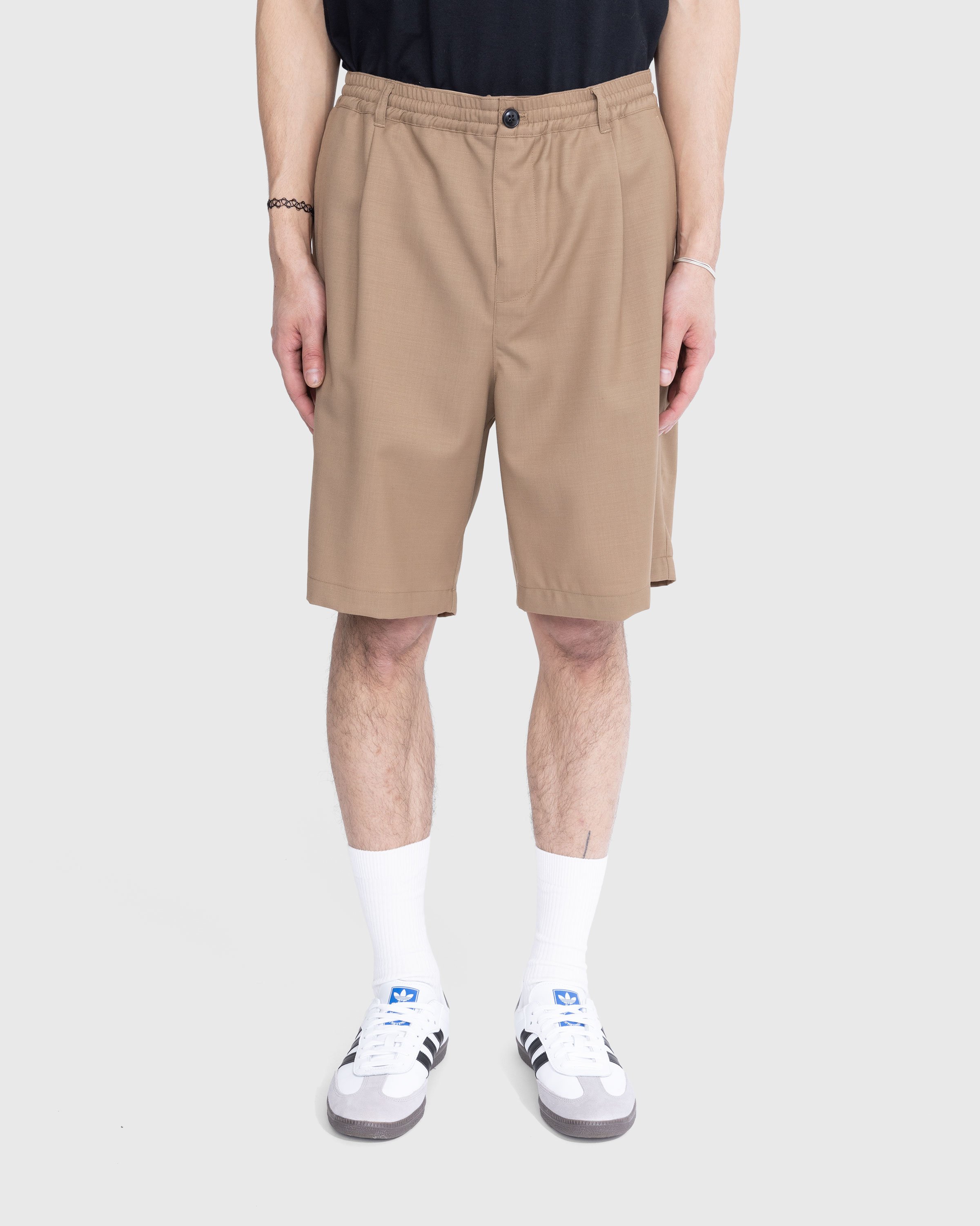 Highsnobiety - Tropical Wool Elastic Shorts Sand - Clothing - Beige - Image 4