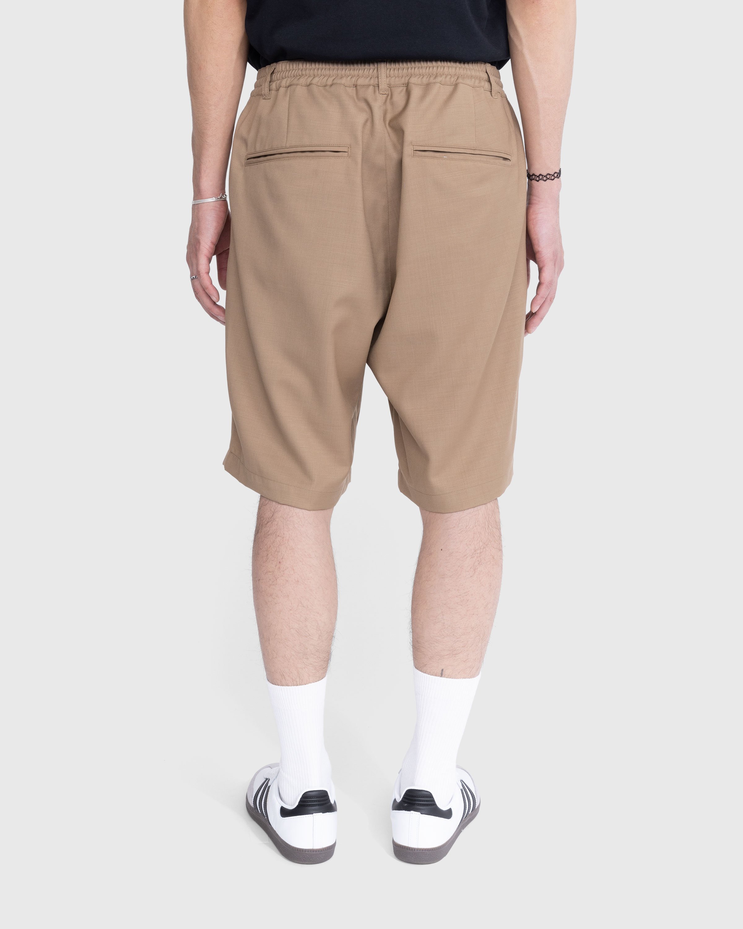 Highsnobiety - Tropical Wool Elastic Shorts Sand - Clothing - Beige - Image 7