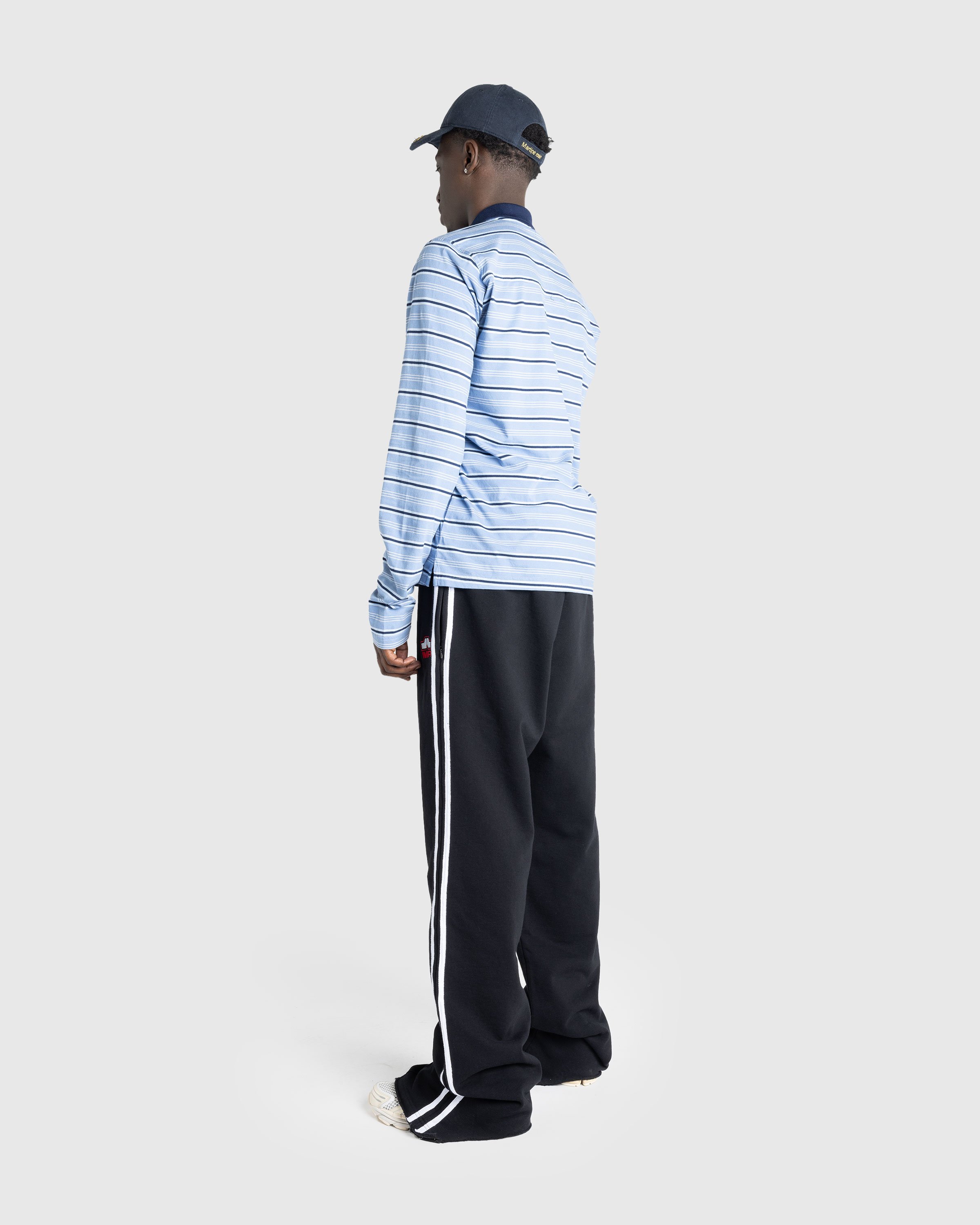 Martine Rose - L/S Pulled Neck Polo Blue Stripe - Clothing - Blue - Image 4
