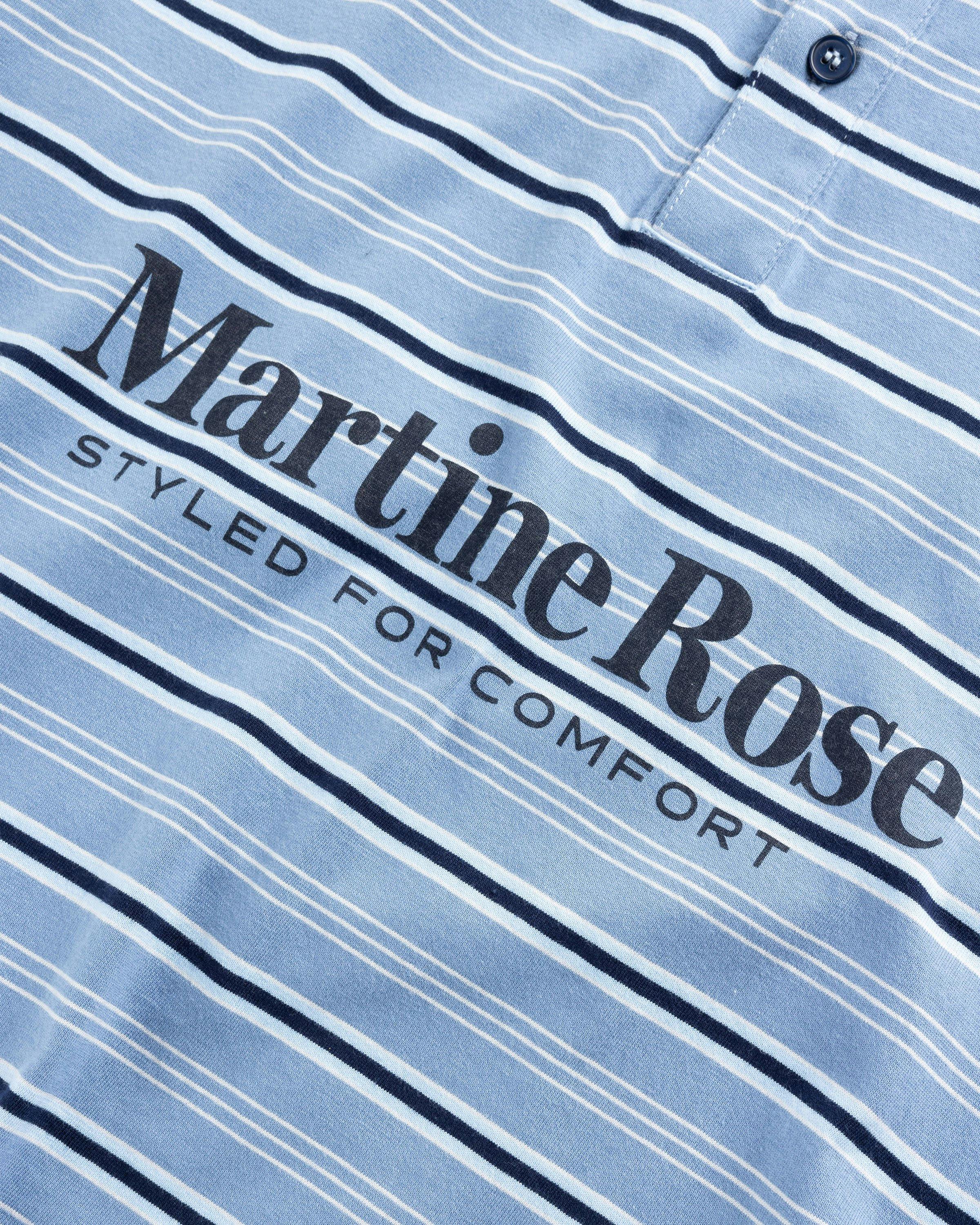 Martine Rose - L/S Pulled Neck Polo Blue Stripe - Clothing - Blue - Image 7