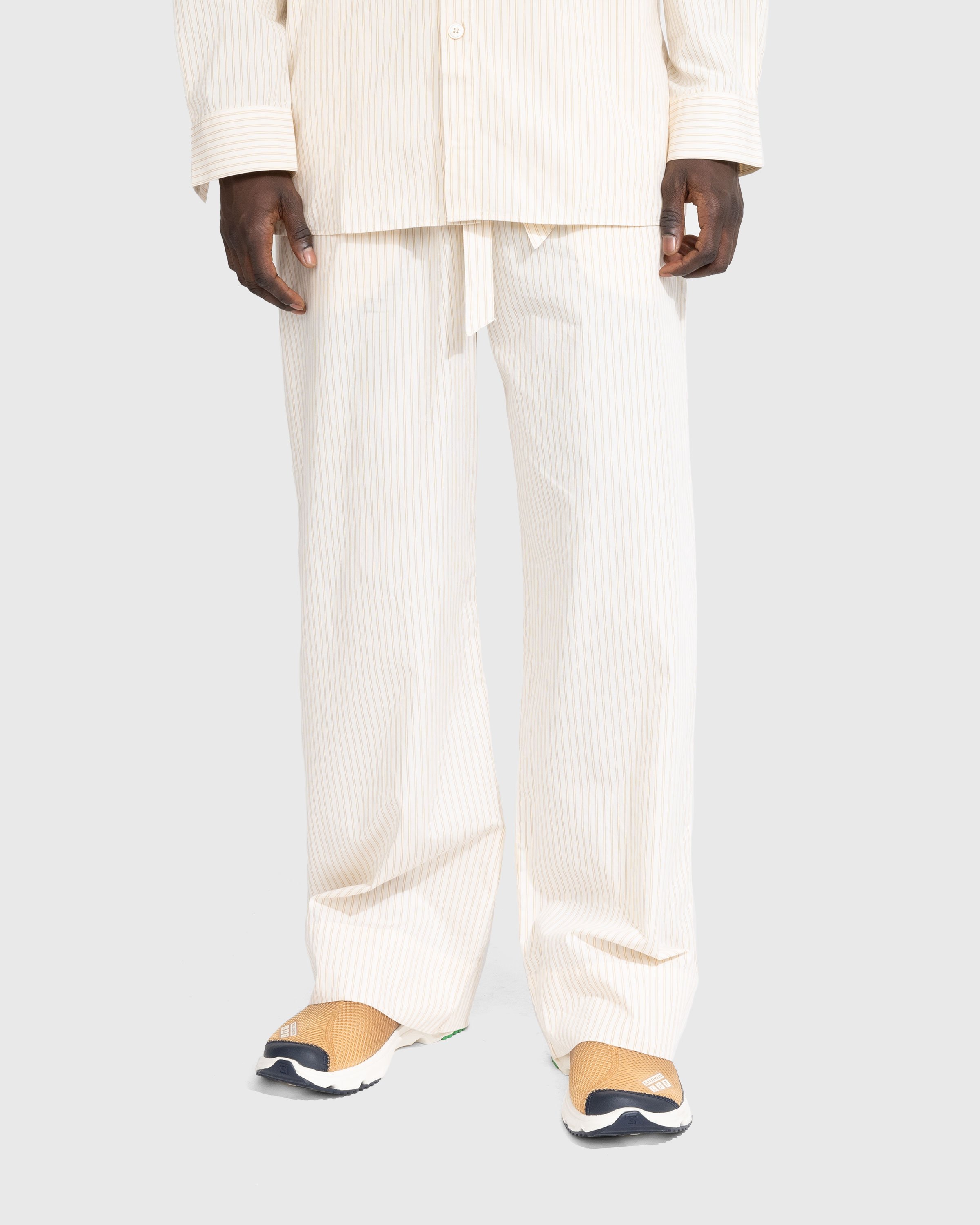 Birkenstock x Tekla - Poplin Pyjama Pants Wheat Stripes - Clothing - Beige - Image 2