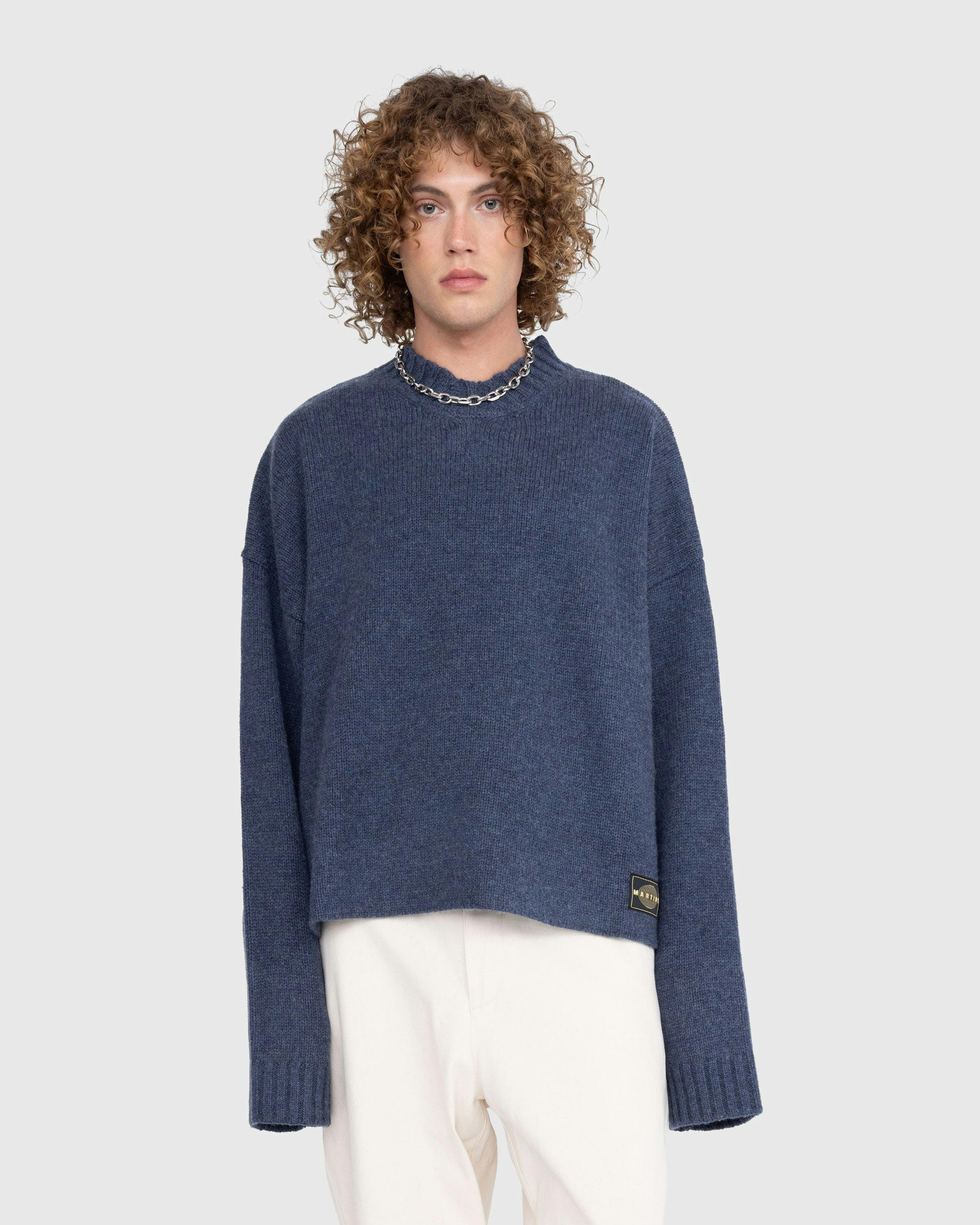 Martine Rose - Oversized V-Neck Jumper Indigo - Clothing - Blue - Image 2