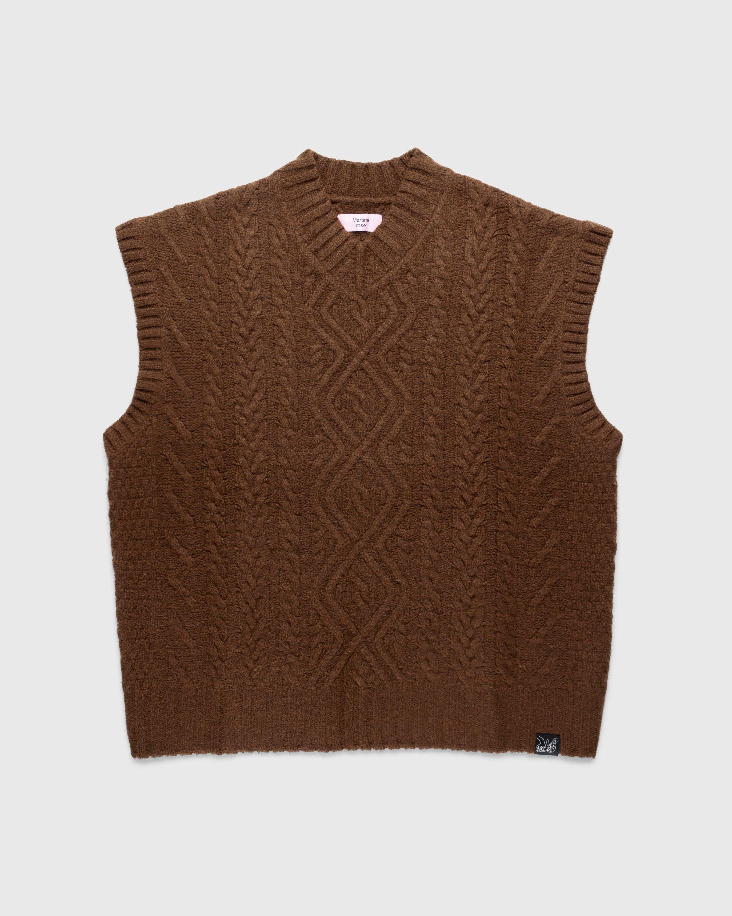 Martine Rose - Boiled Cable Vest Brown - Clothing - Brown - Image 1