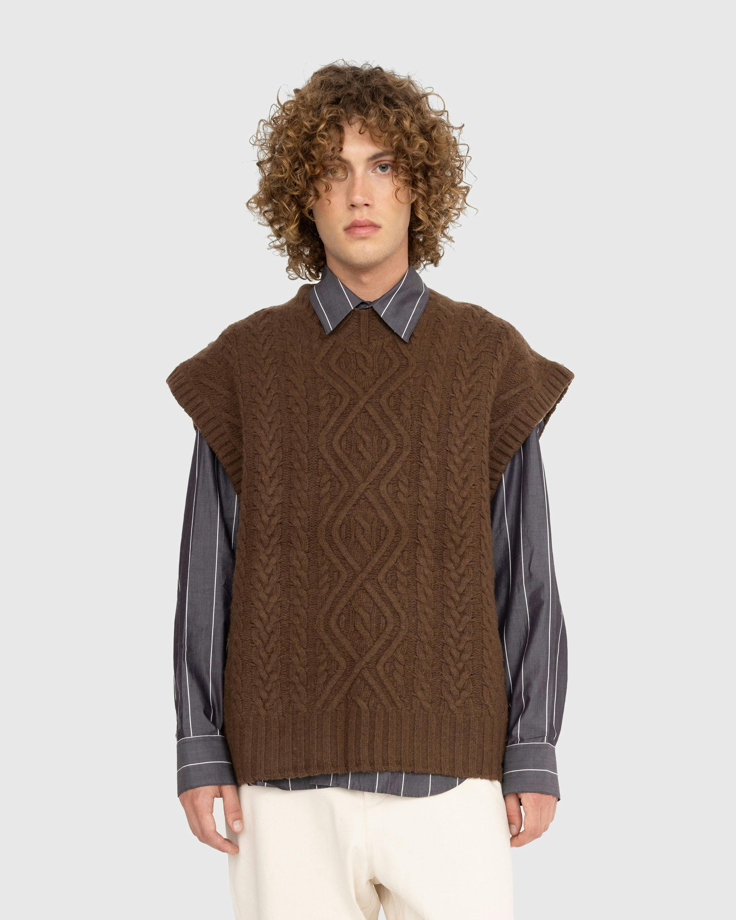 Martine Rose - Boiled Cable Vest Brown - Clothing - Brown - Image 2