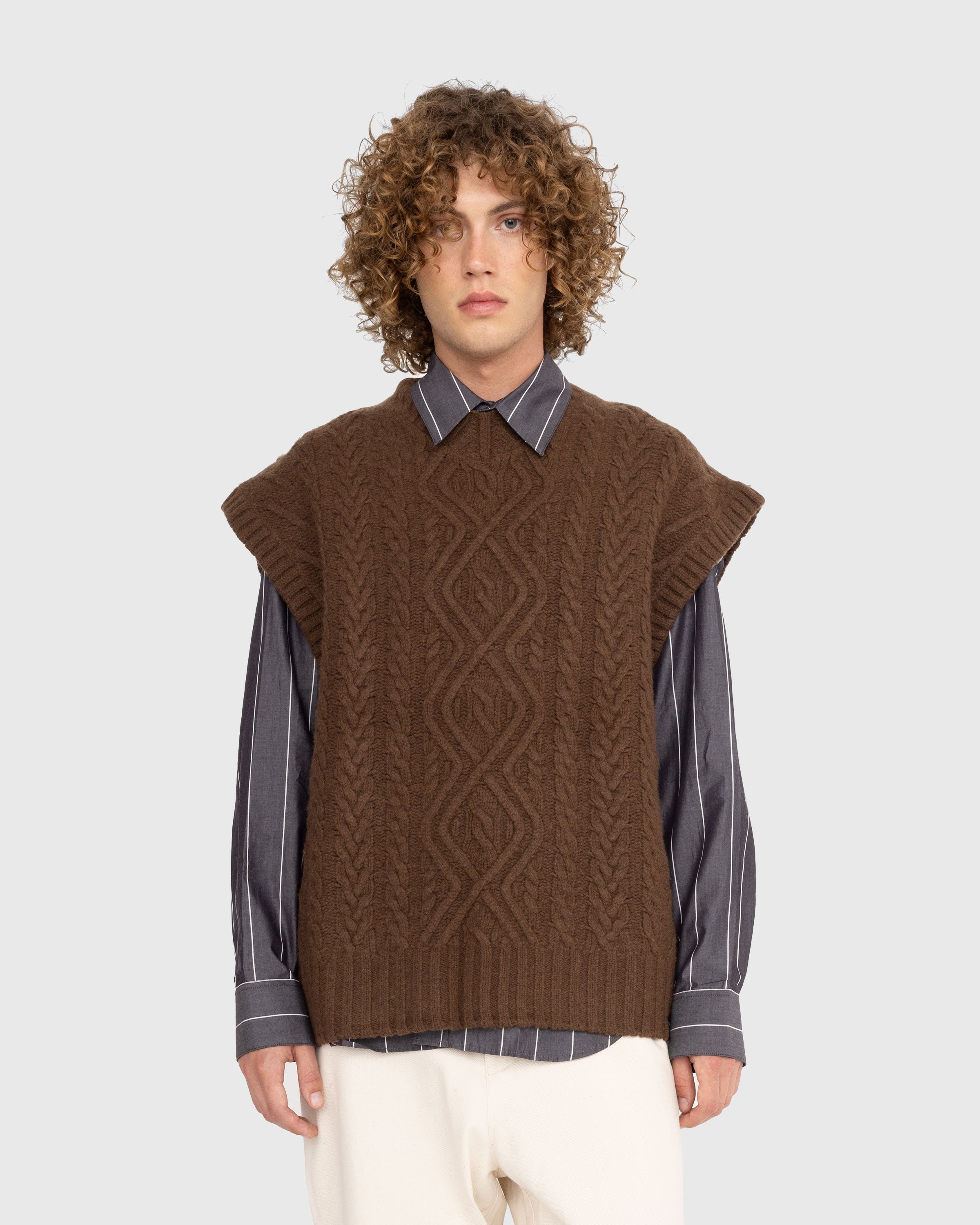 Martine Rose - Boiled Cable Vest Brown - Clothing - Brown - Image 2