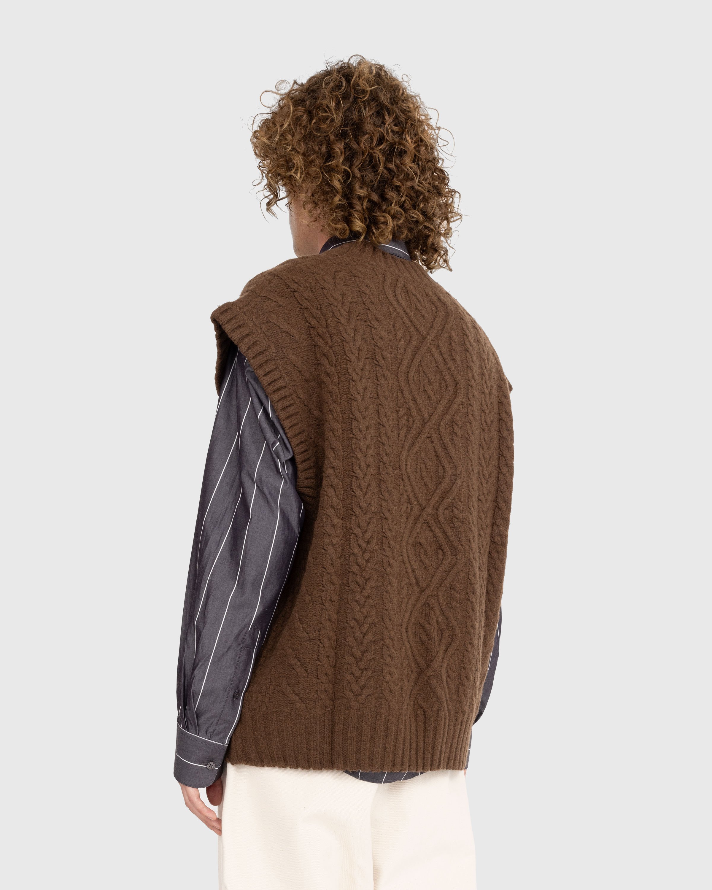 Martine Rose - Boiled Cable Vest Brown - Clothing - Brown - Image 3