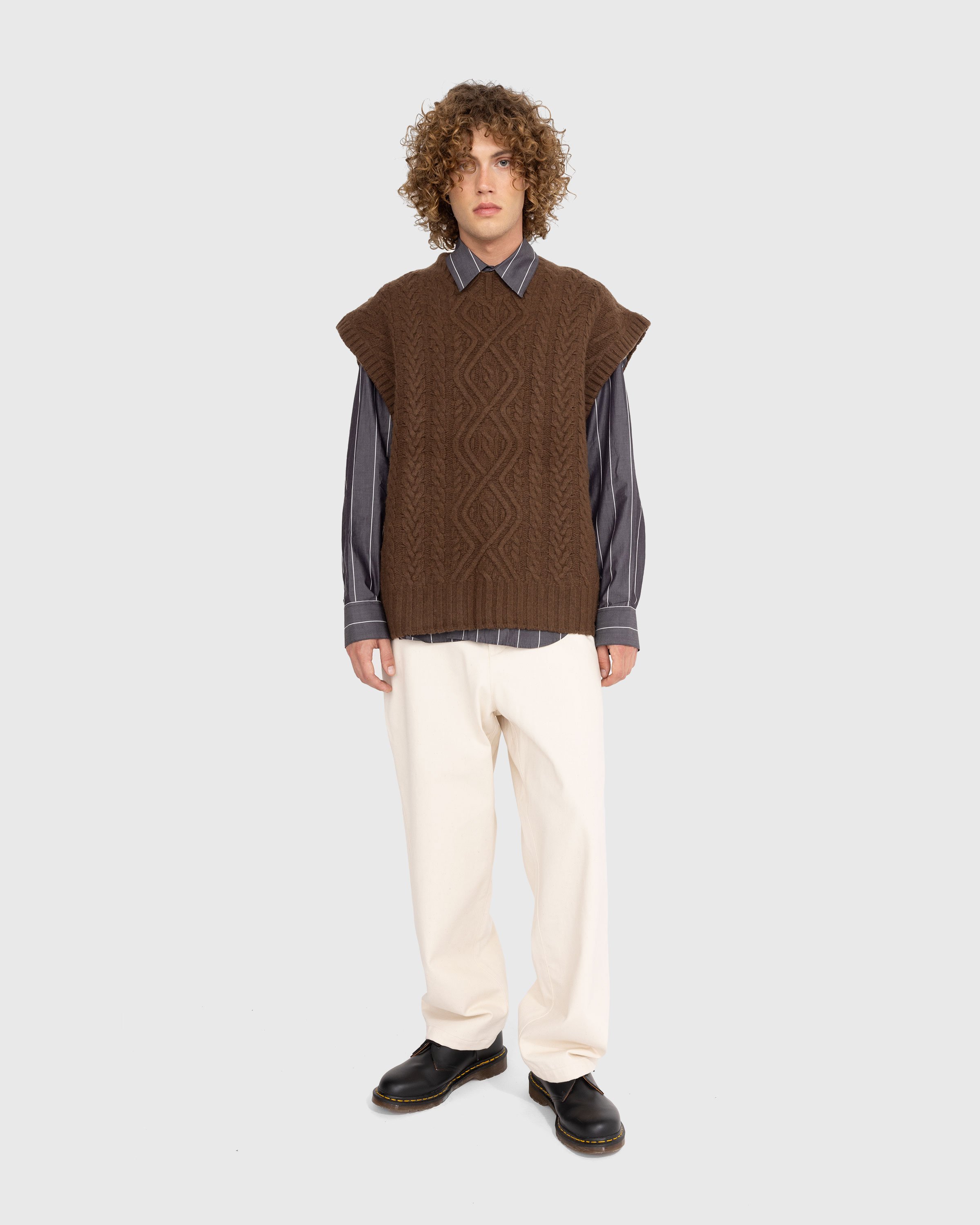 Martine Rose - Boiled Cable Vest Brown - Clothing - Brown - Image 4