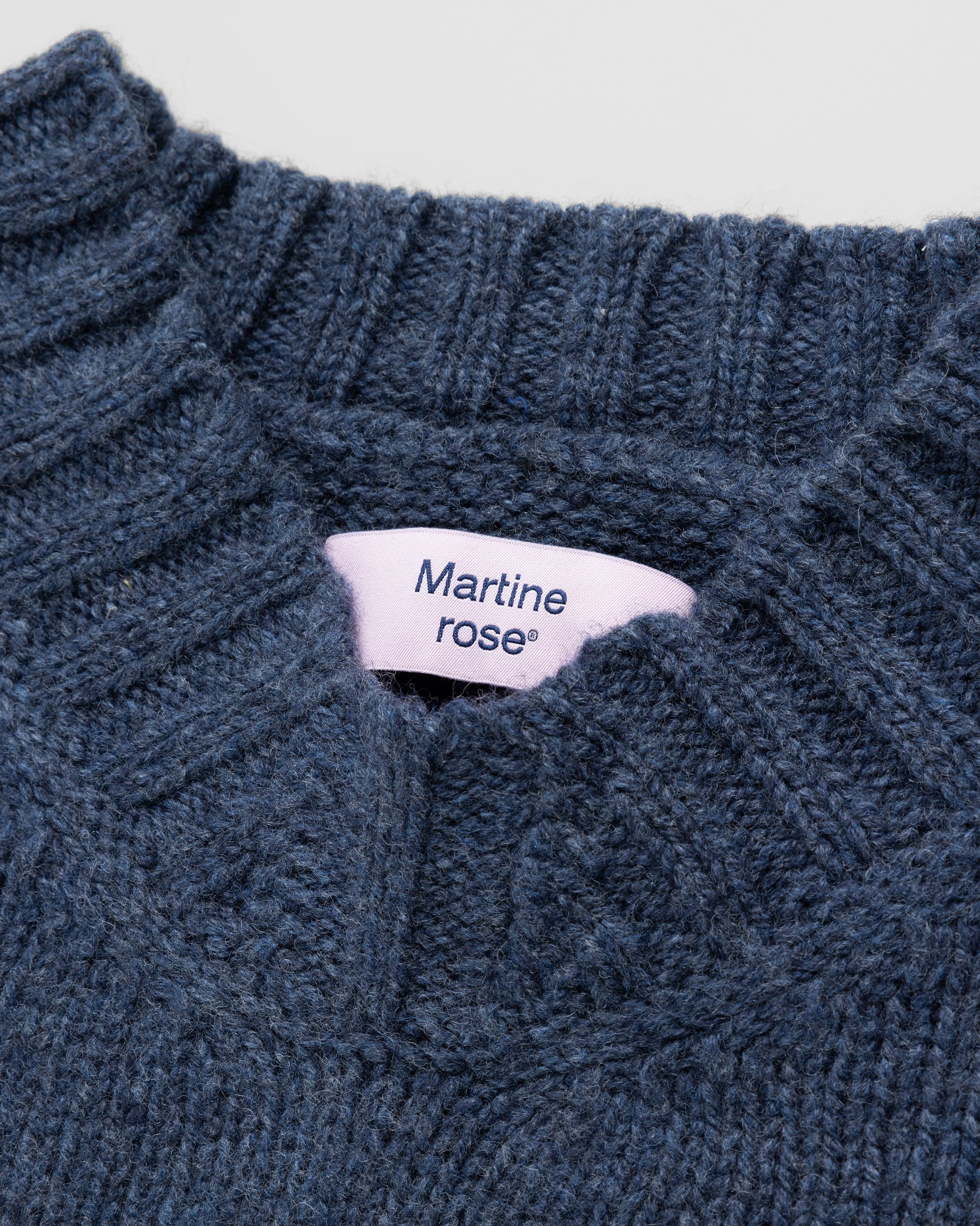Martine Rose - Oversized V-Neck Jumper Indigo - Clothing - Blue - Image 6