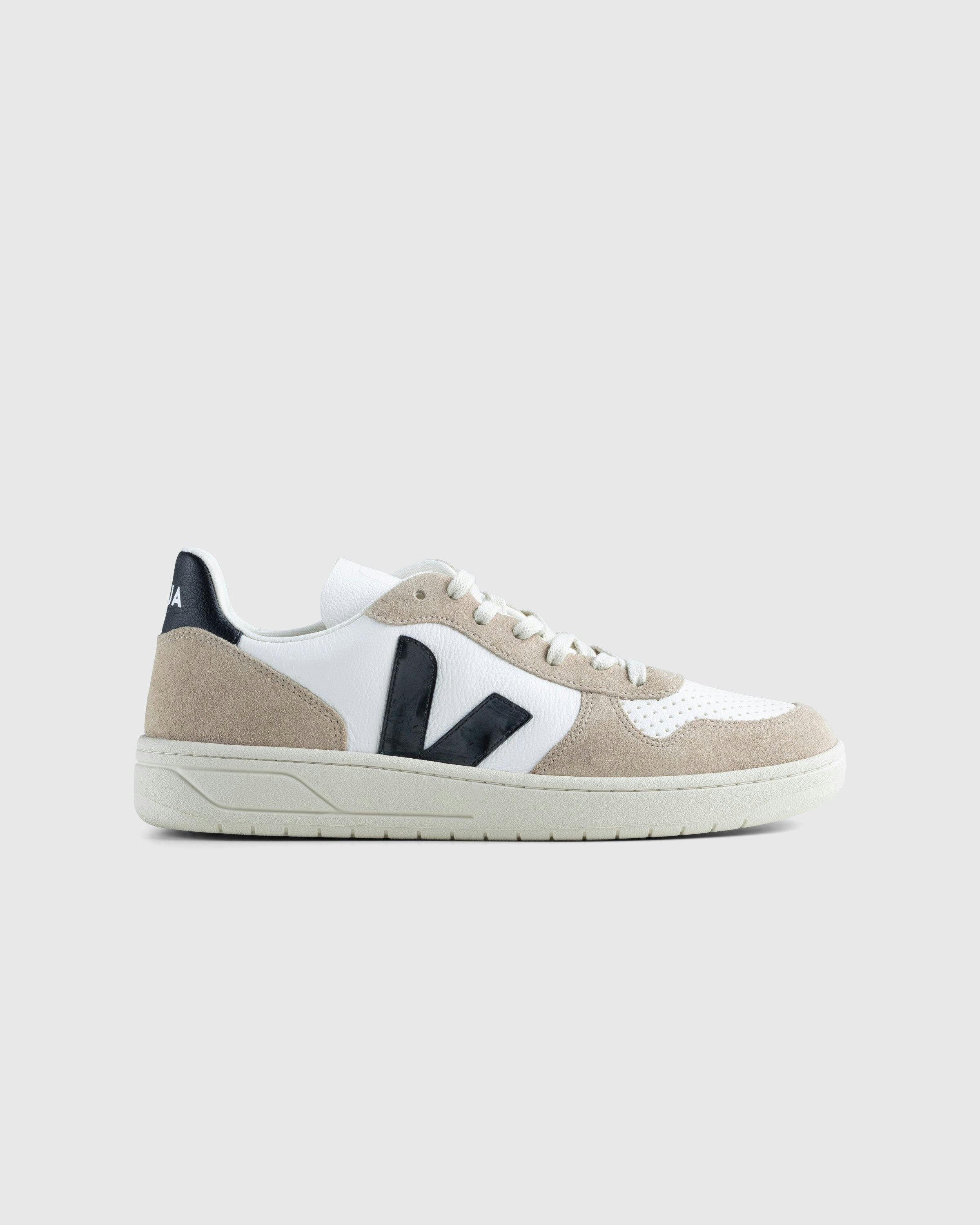 VEJA - V-10 Chrome-Free Leather White/Black/Sahara - Footwear - Beige - Image 1