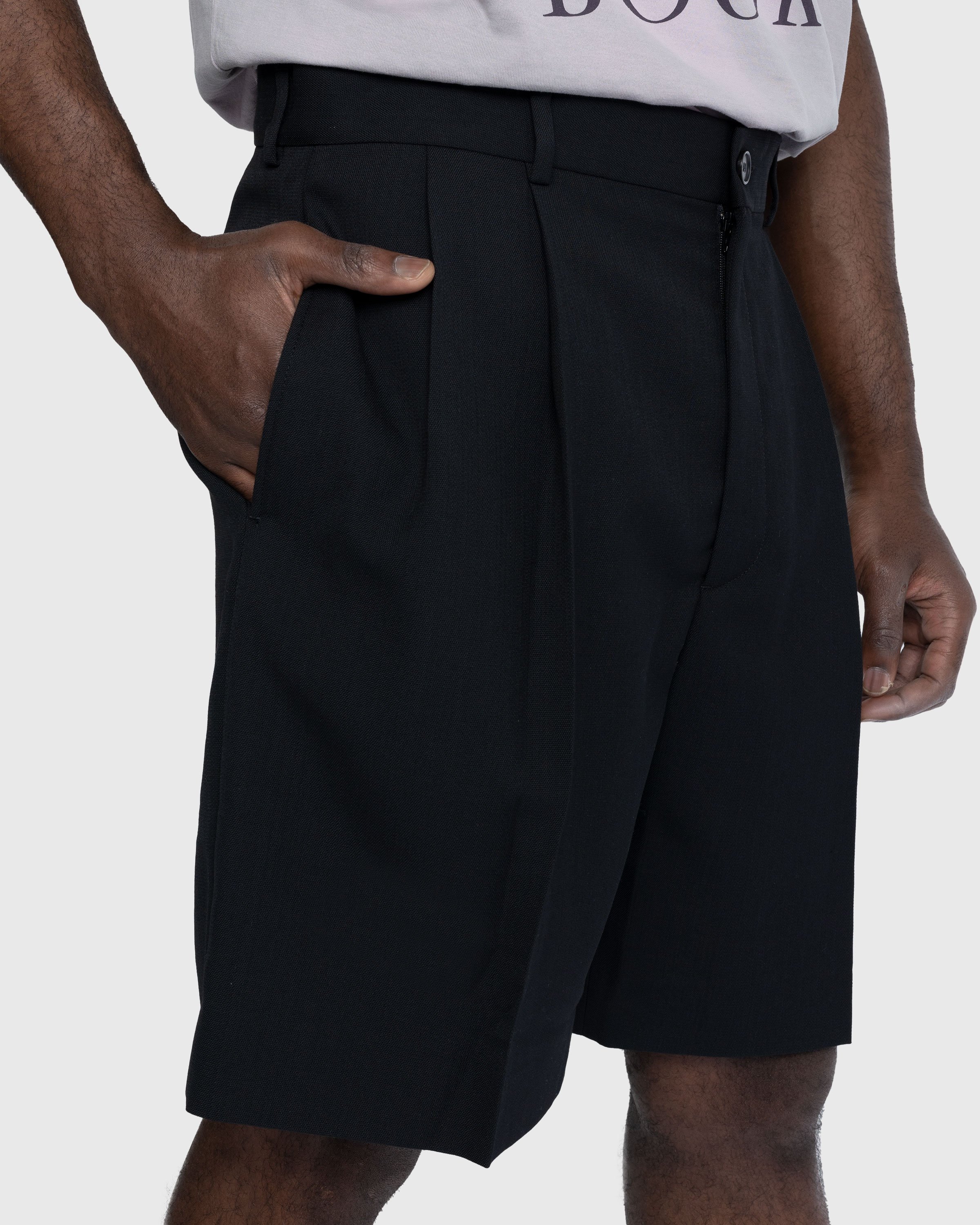 Acne Studios - Tailored Pleated Shorts Black - Clothing - Black - Image 6