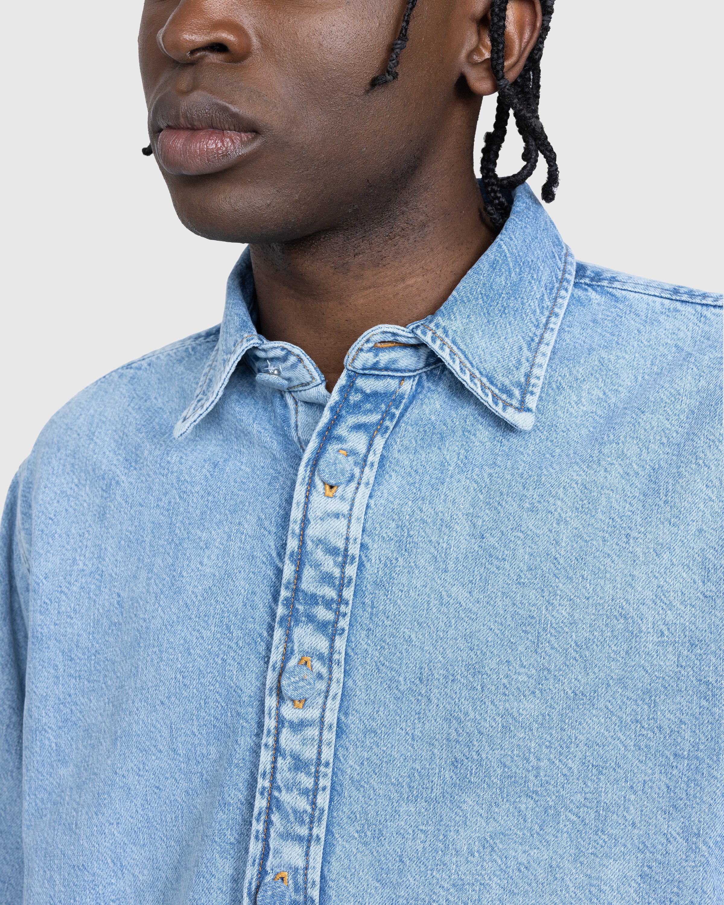 Acne Studios - Denim Button-Up Shirt Blue - Clothing - Blue - Image 4