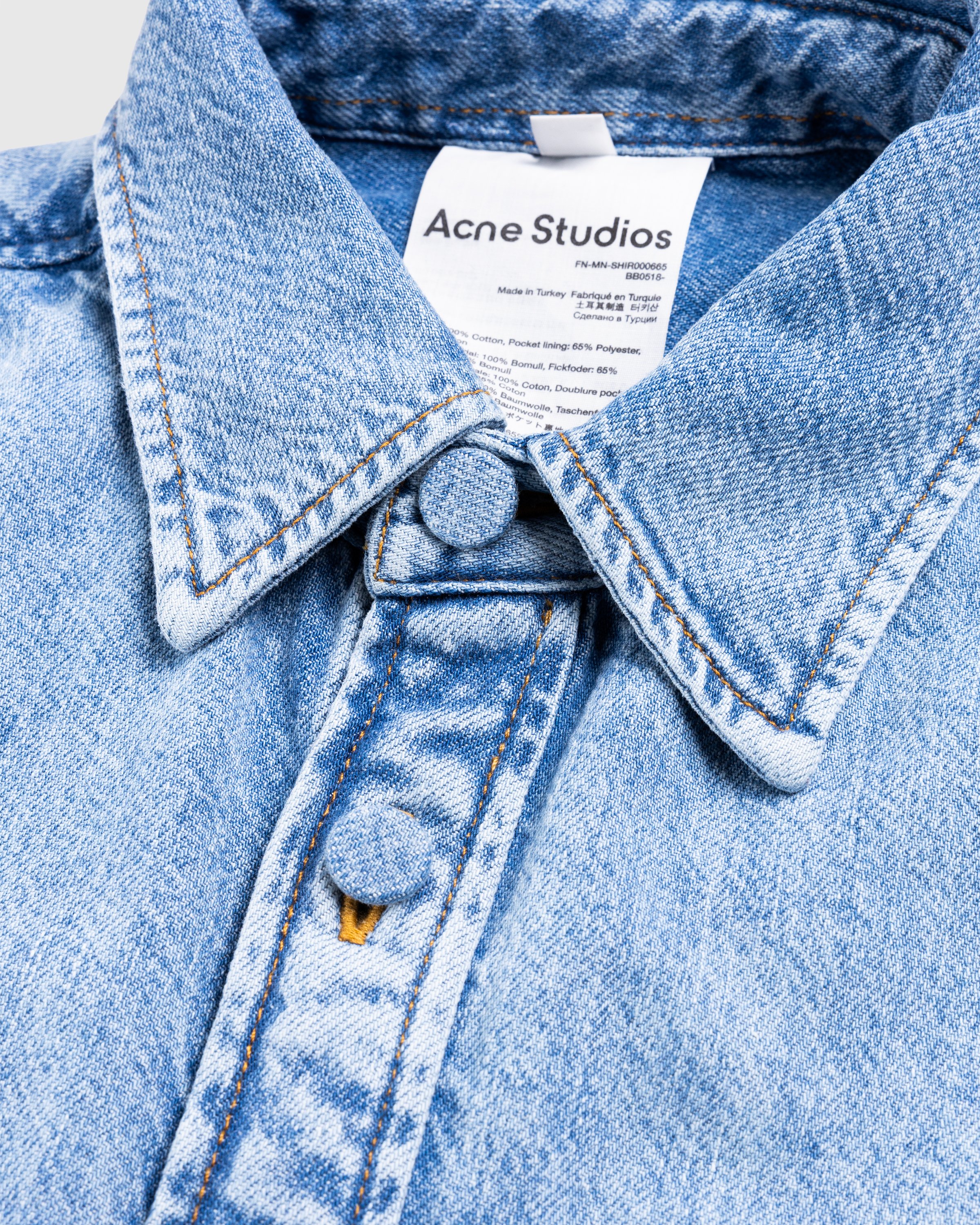 Acne Studios - Denim Button-Up Shirt Blue - Clothing - Blue - Image 5