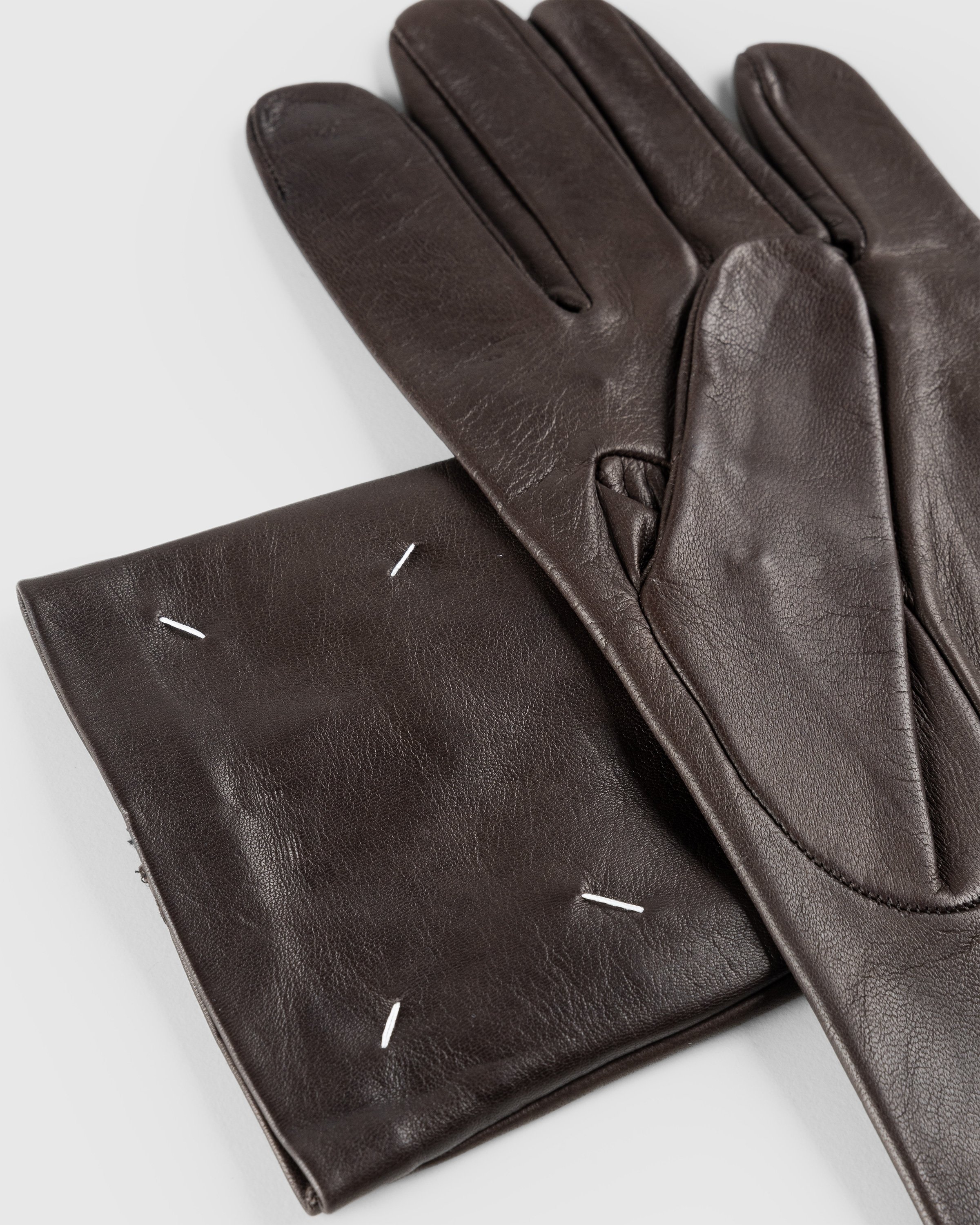 Maison Margiela - Nappa Leather Gloves Chocolate - Accessories - Brown - Image 3