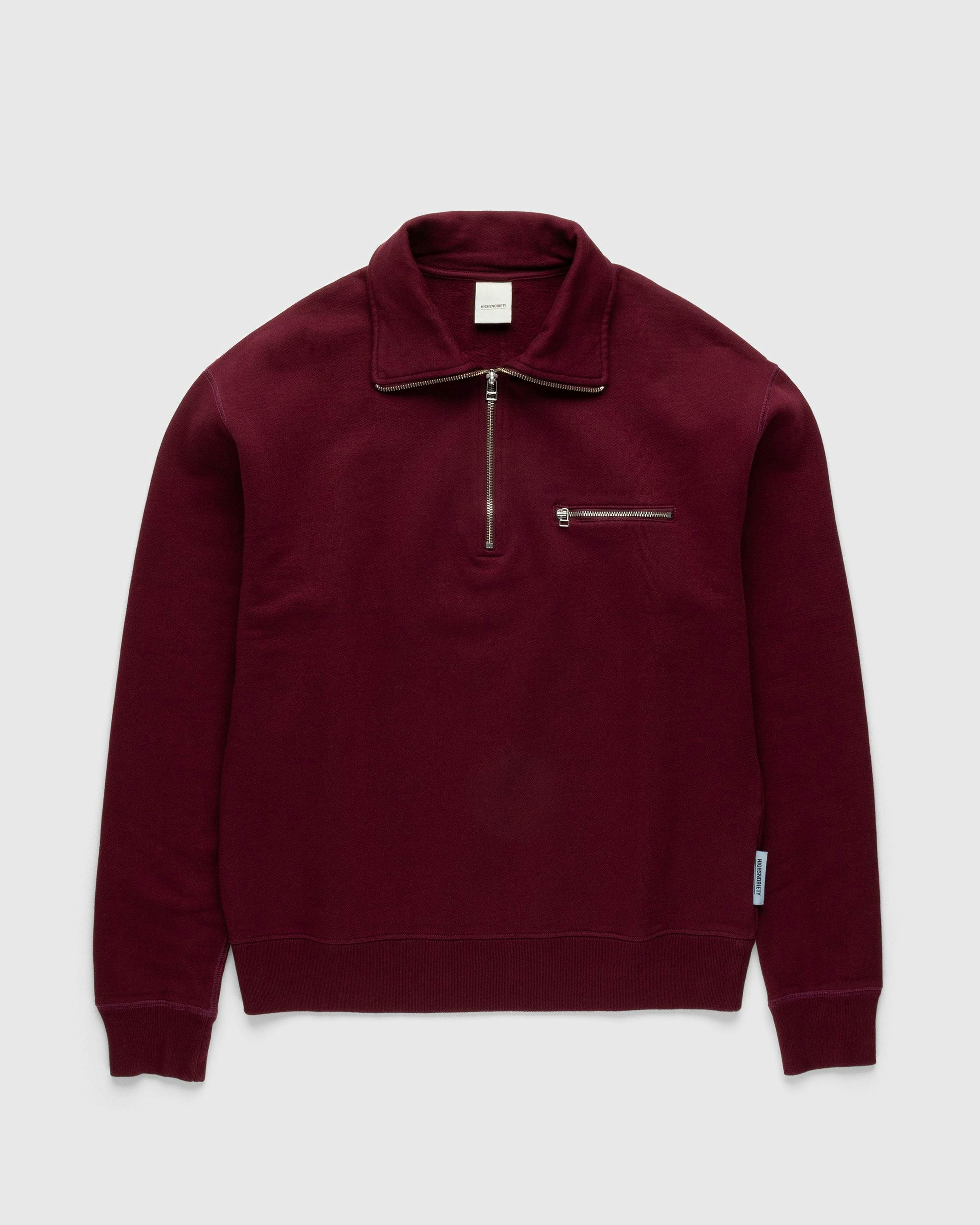 Highsnobiety - Classic Quarter Zip Fleece Bordeaux - Clothing - Red - Image 1