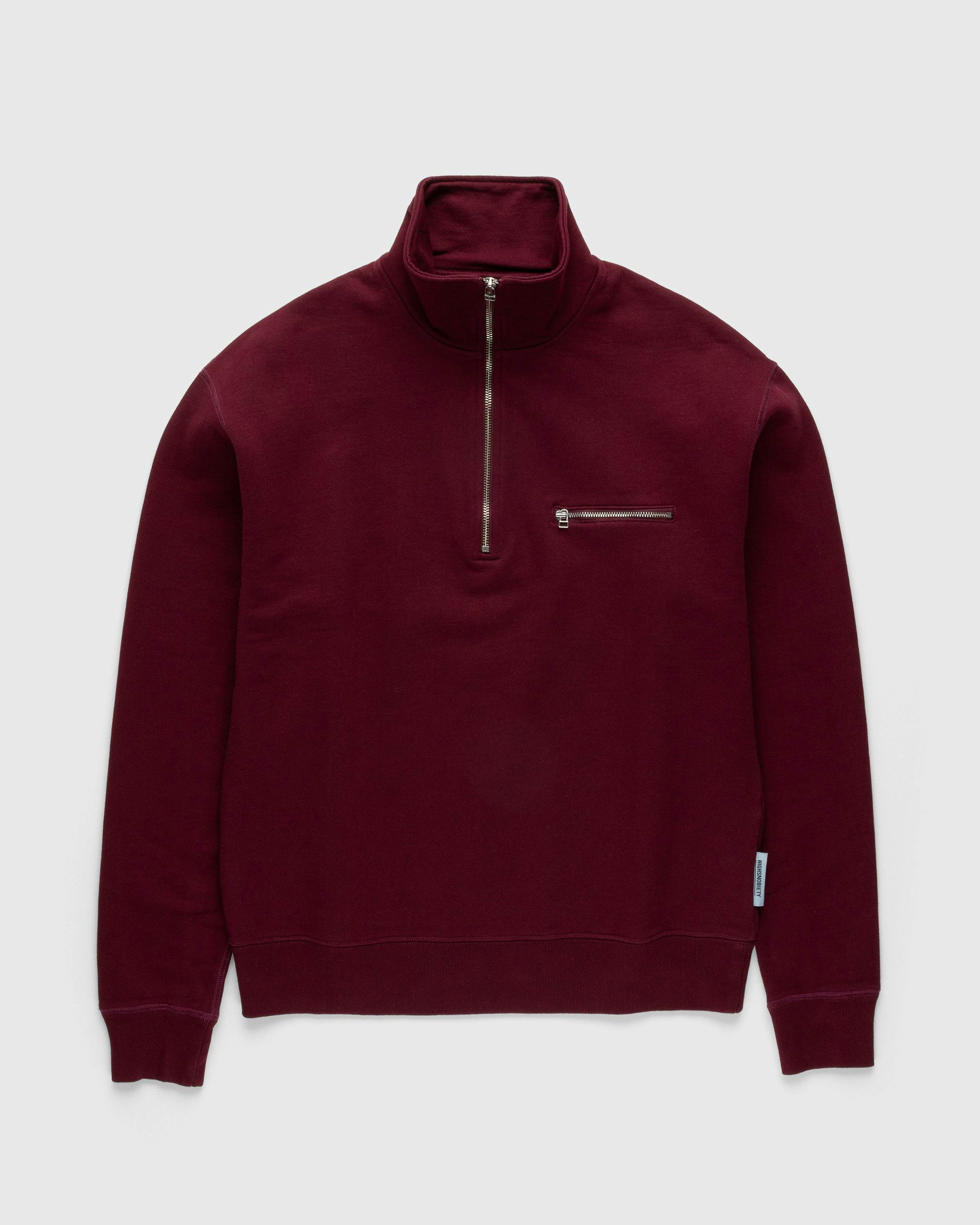 Highsnobiety - Classic Quarter Zip Fleece Bordeaux - Clothing - Red - Image 2