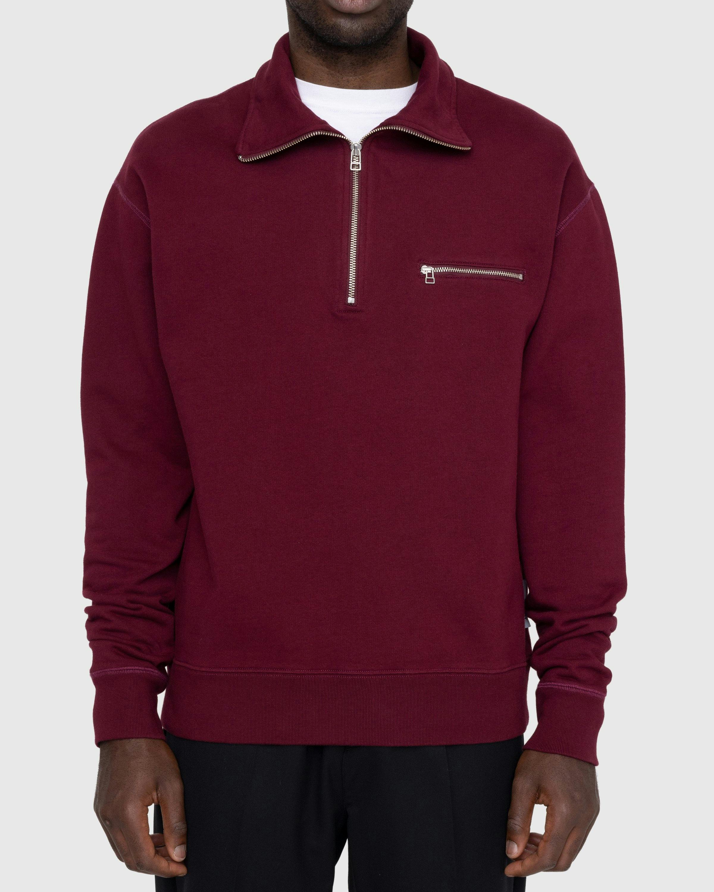 Highsnobiety - Classic Quarter Zip Fleece Bordeaux - Clothing - Red - Image 3