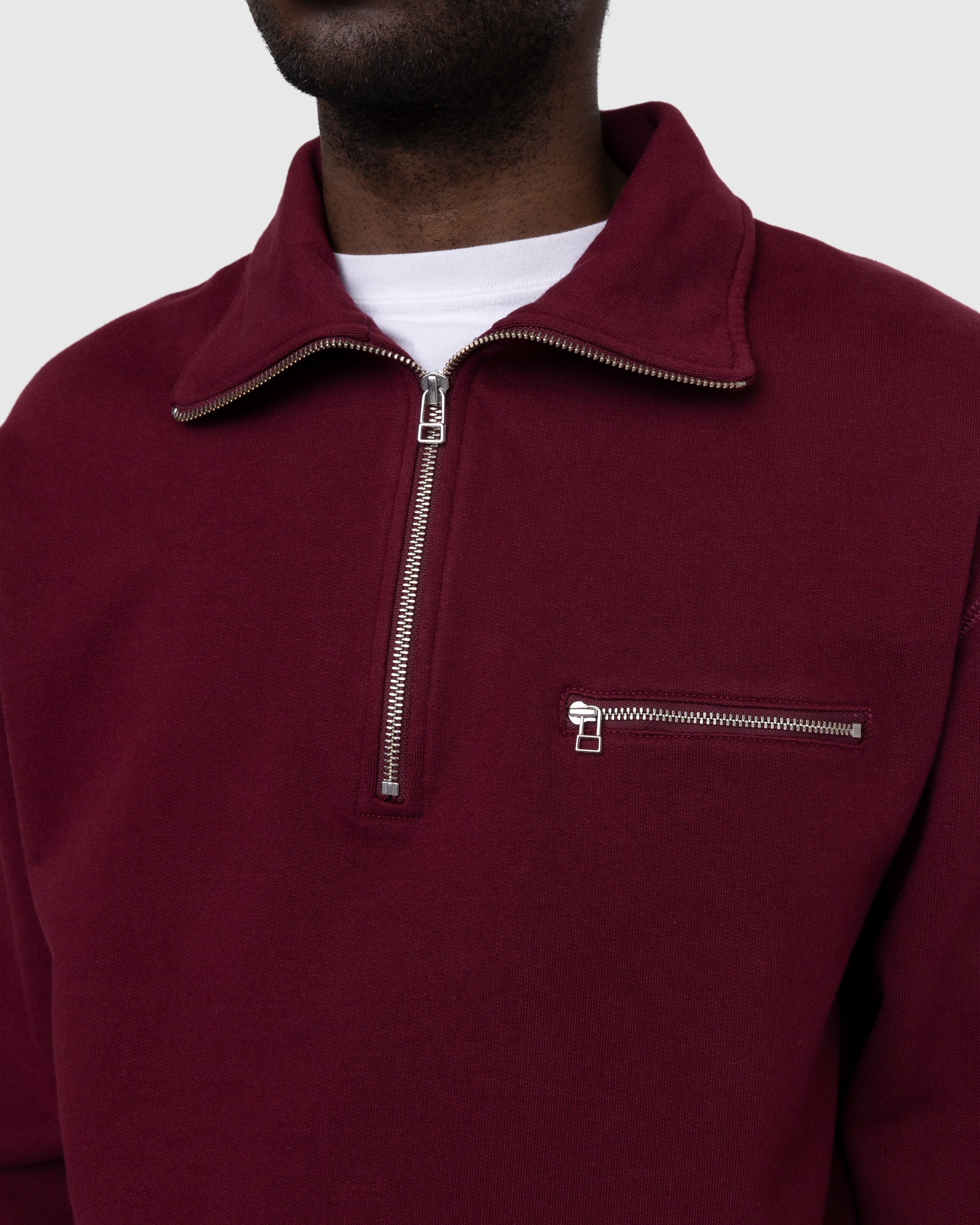 Highsnobiety - Classic Quarter Zip Fleece Bordeaux - Clothing - Red - Image 6