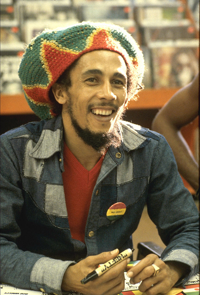 Bob Marley red gold and green colors